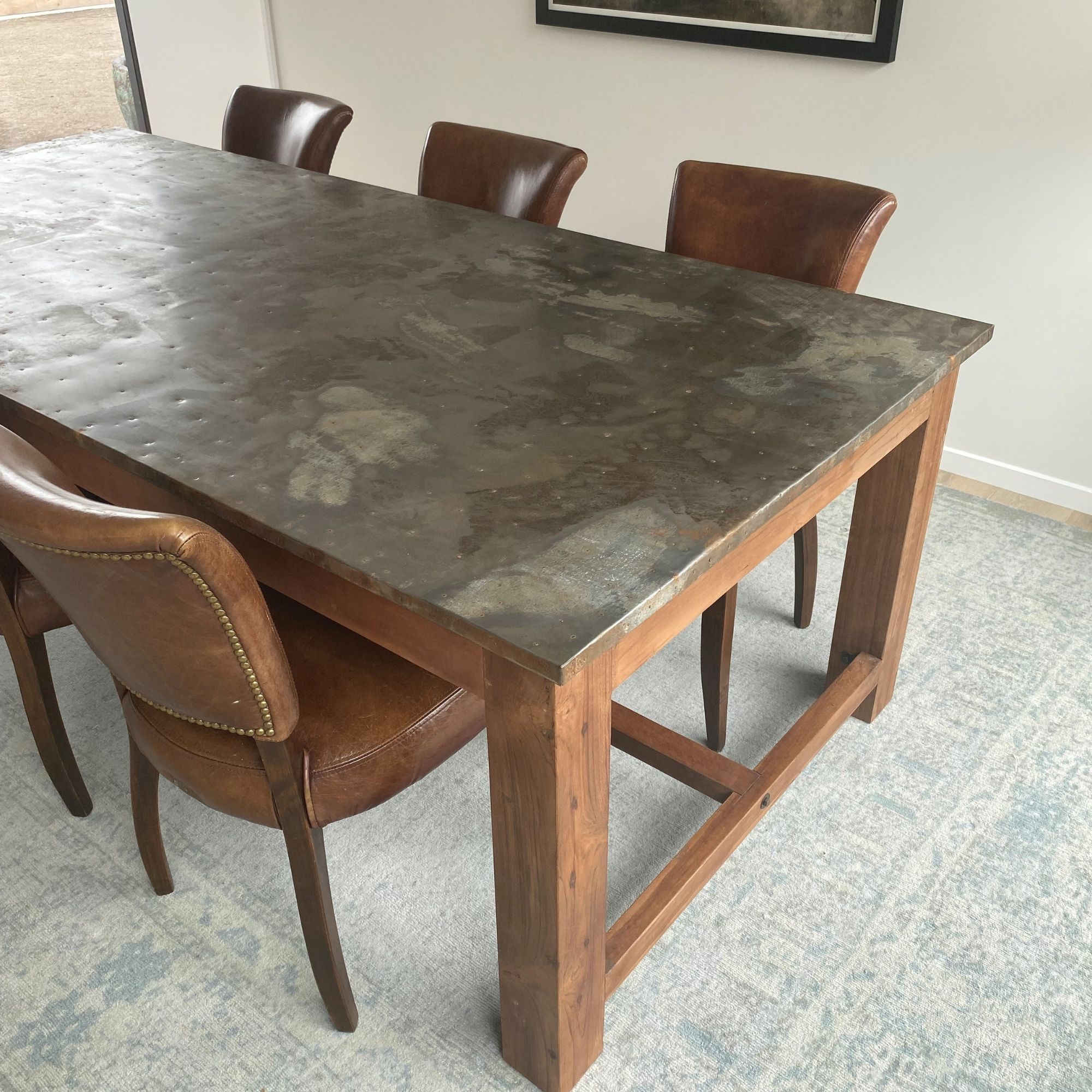 LIVERPOOL ZINC TOP DINING TABLE 240CM