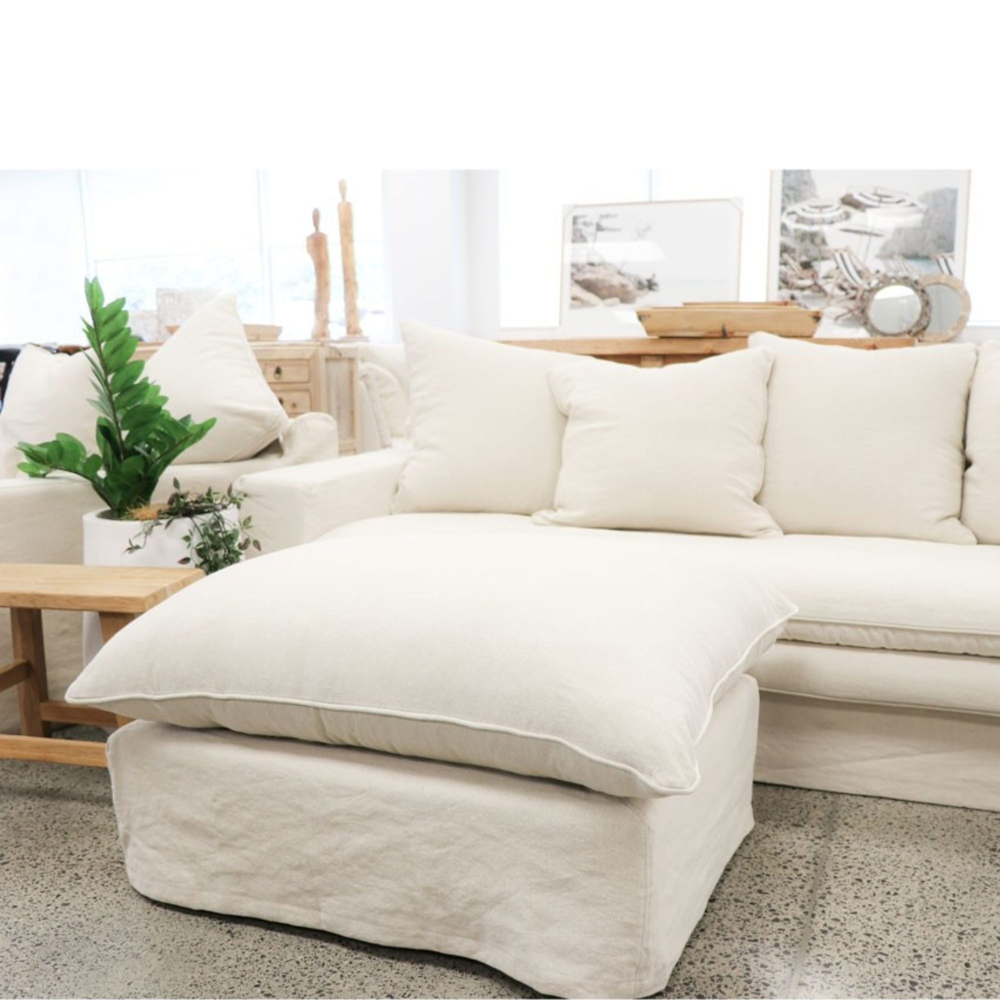 LOTUS SLIPCOVER 3 SEATER | OATMEAL