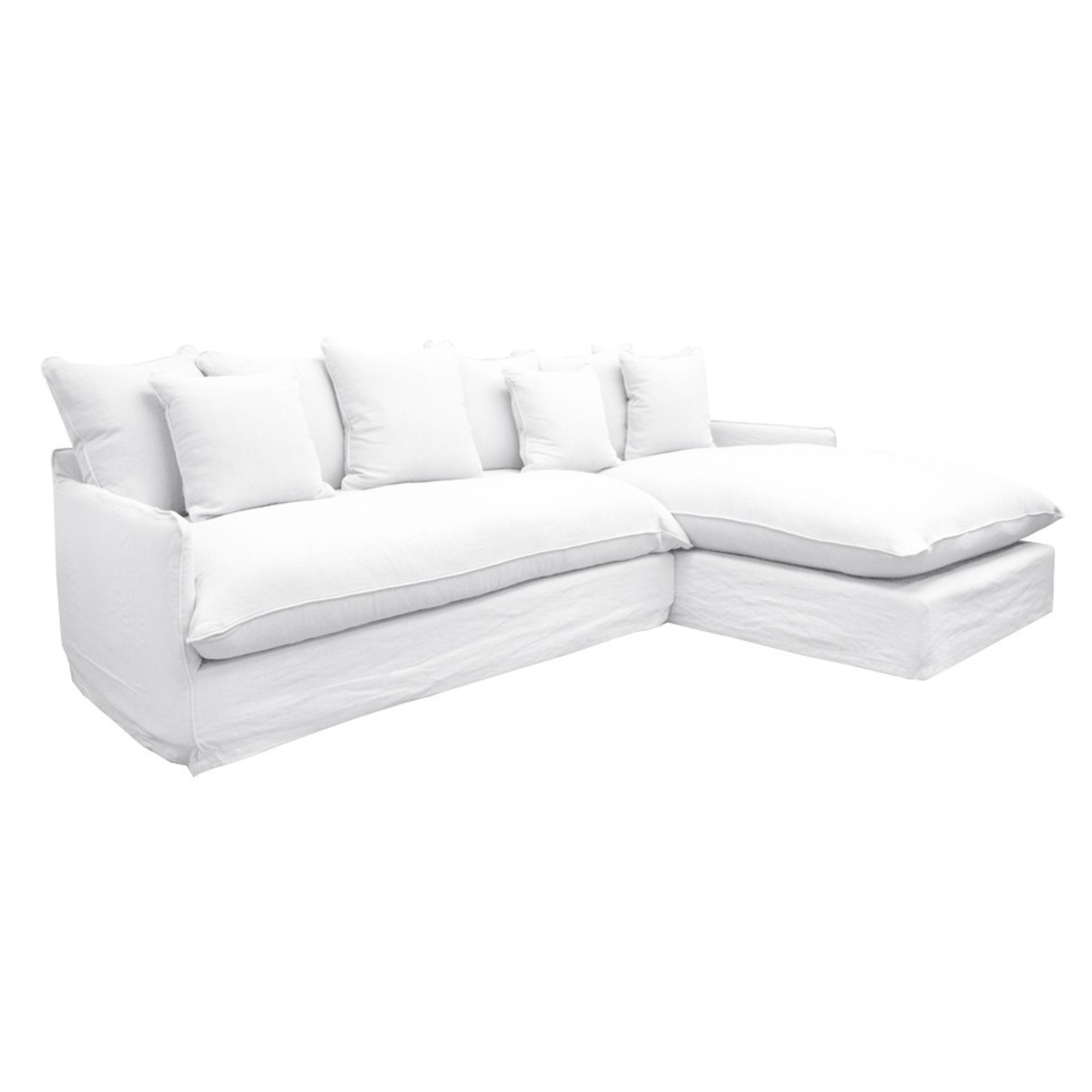 LOTUS SLIPCOVER CHAISE | LEFT OR RIGHT HAND CHAISE | WHITE