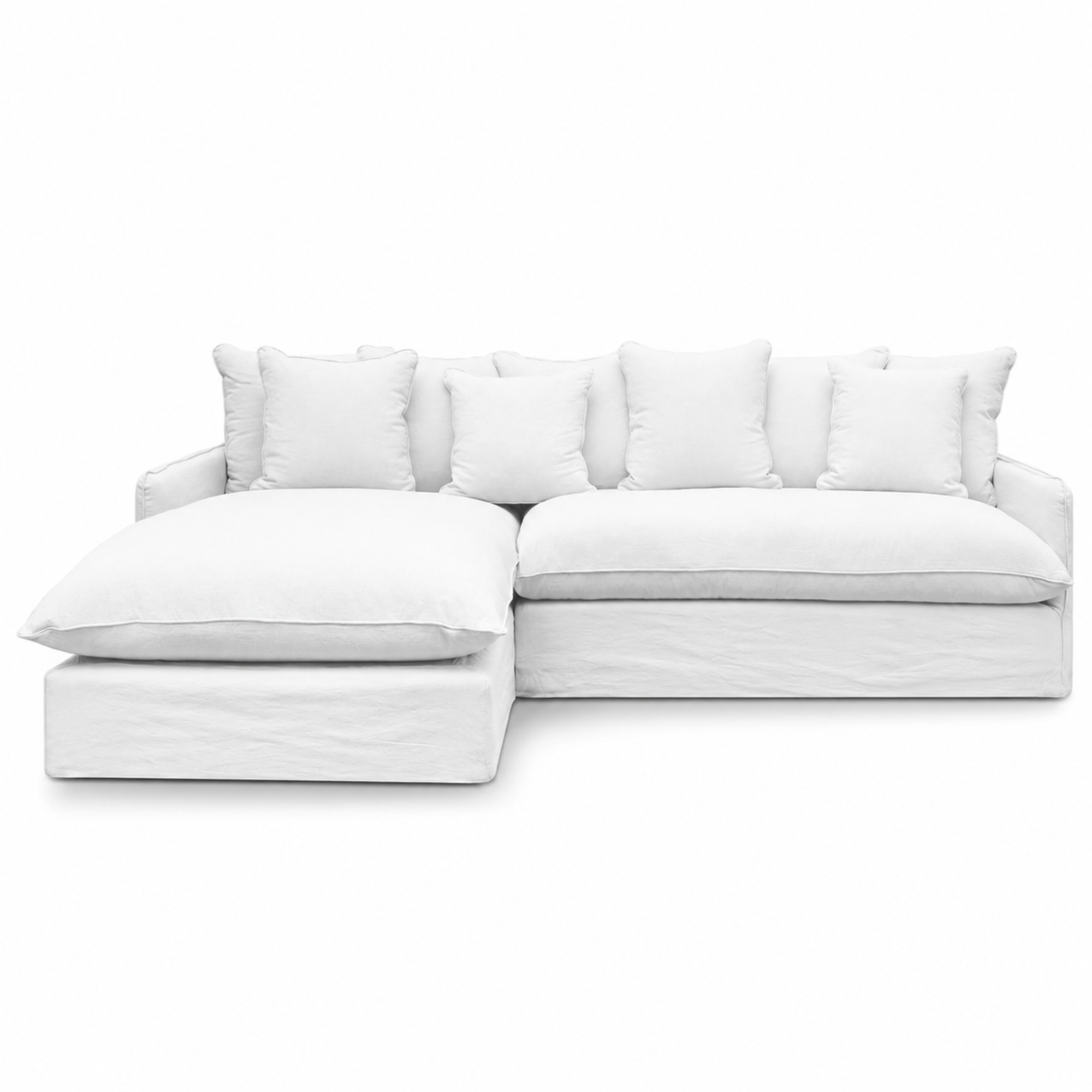 Lotus Slipcover Chaise - Left hand Chaise | White