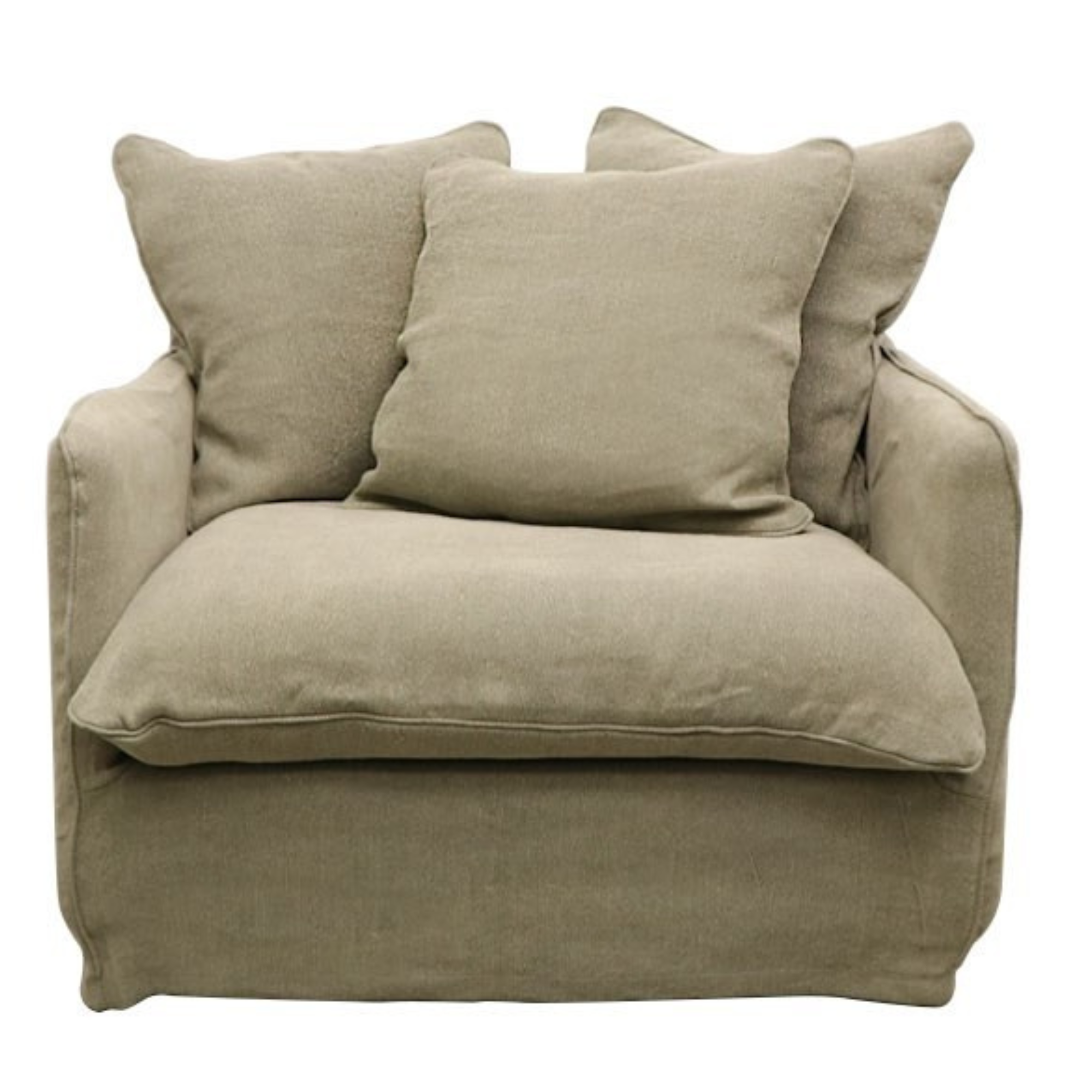 LOTUS SLIP-COVER ARMCHAIR | KHAKI