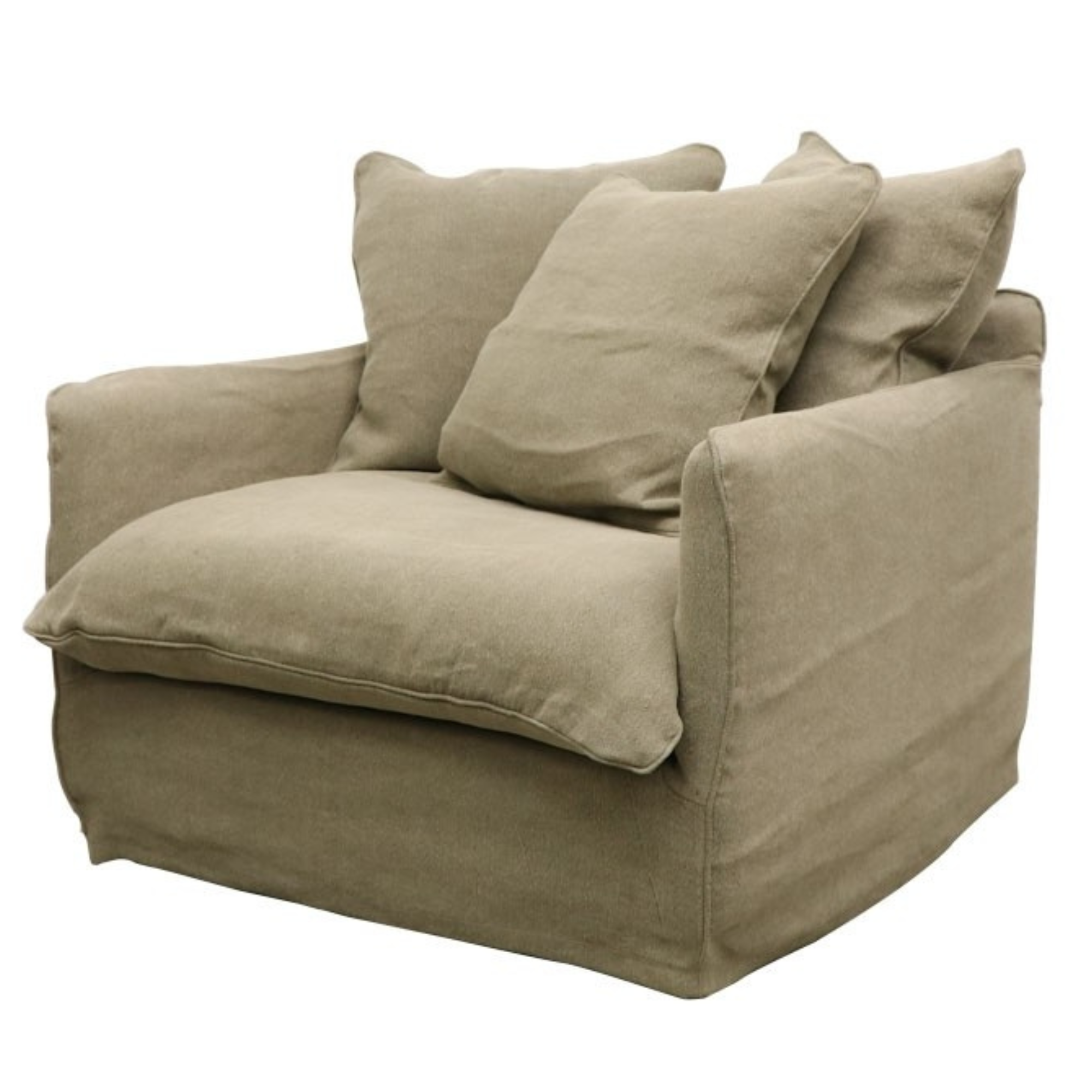 LOTUS SLIP-COVER ARMCHAIR | KHAKI