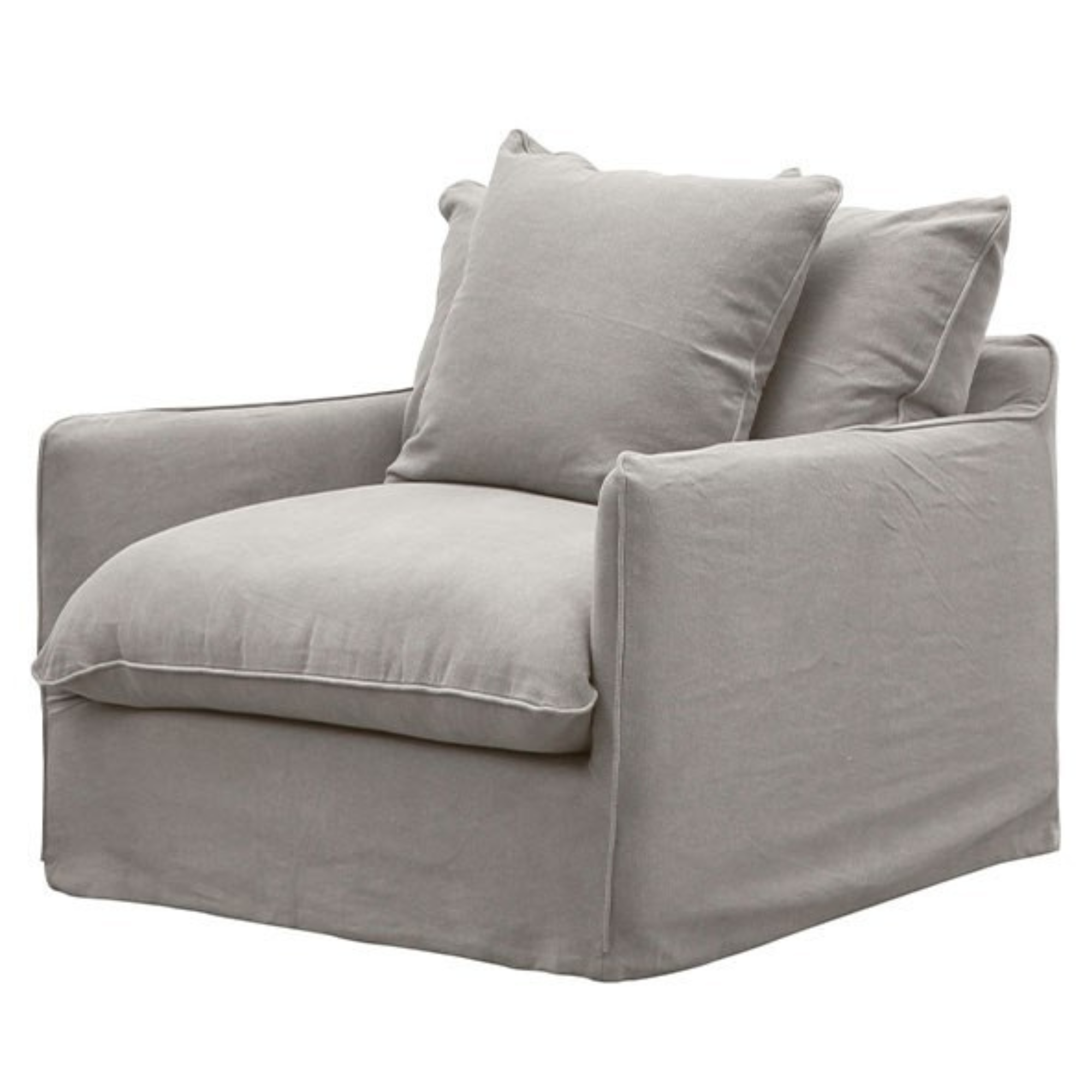 LOTUS SLIP-COVER ARMCHAIR | CEMENT