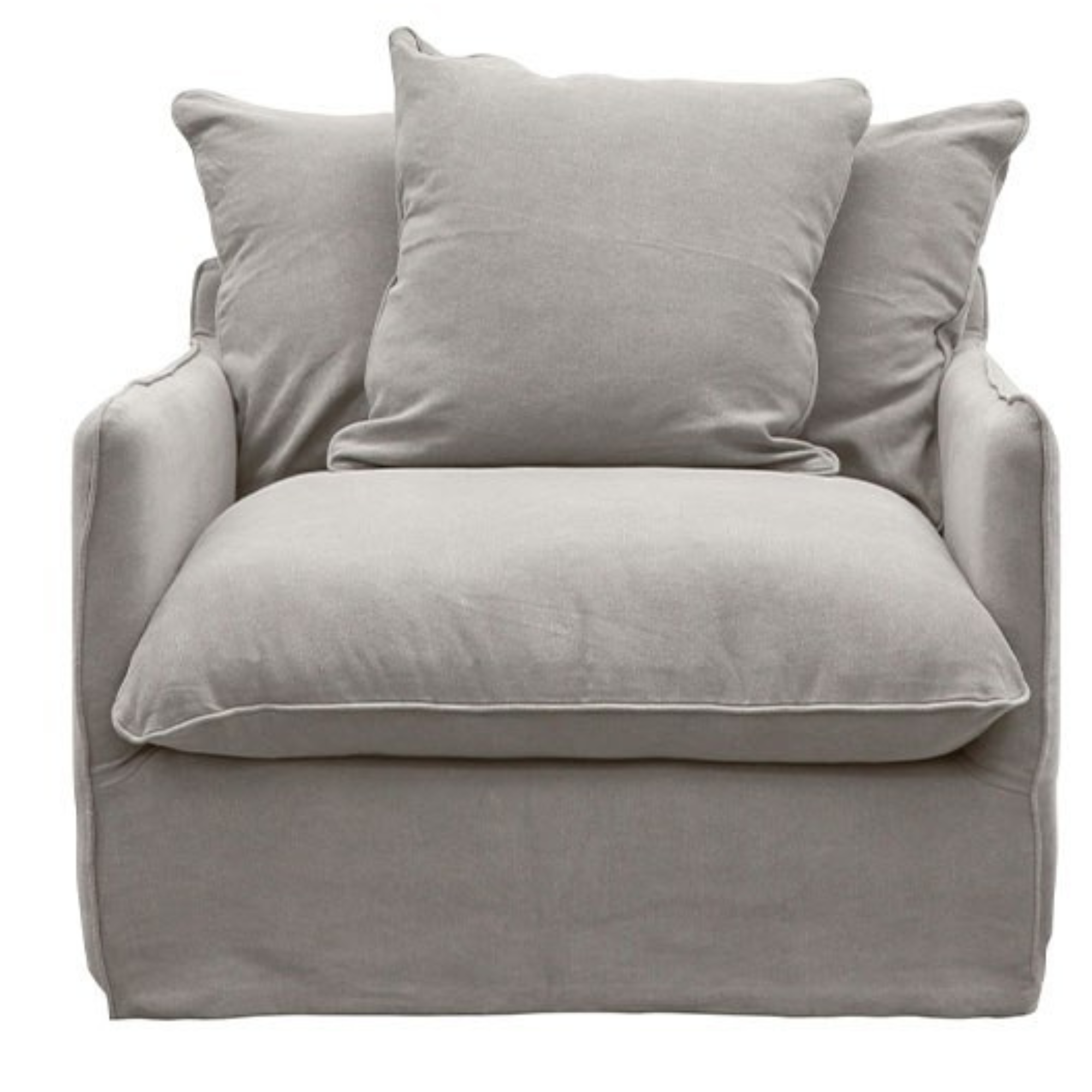 LOTUS SLIP-COVER ARMCHAIR | CEMENT