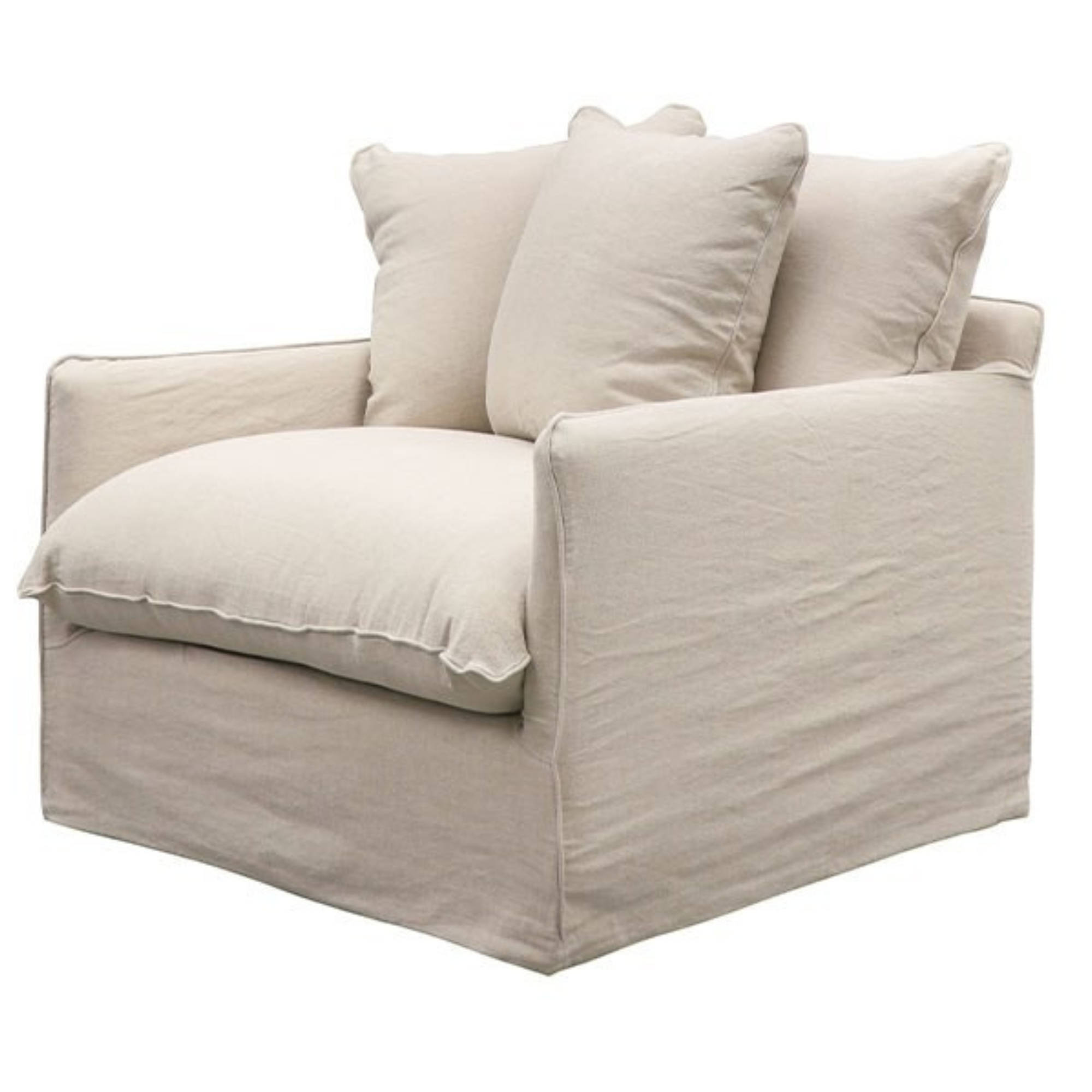LOTUS SLIP-COVER ARMCHAIR | OATMEAL