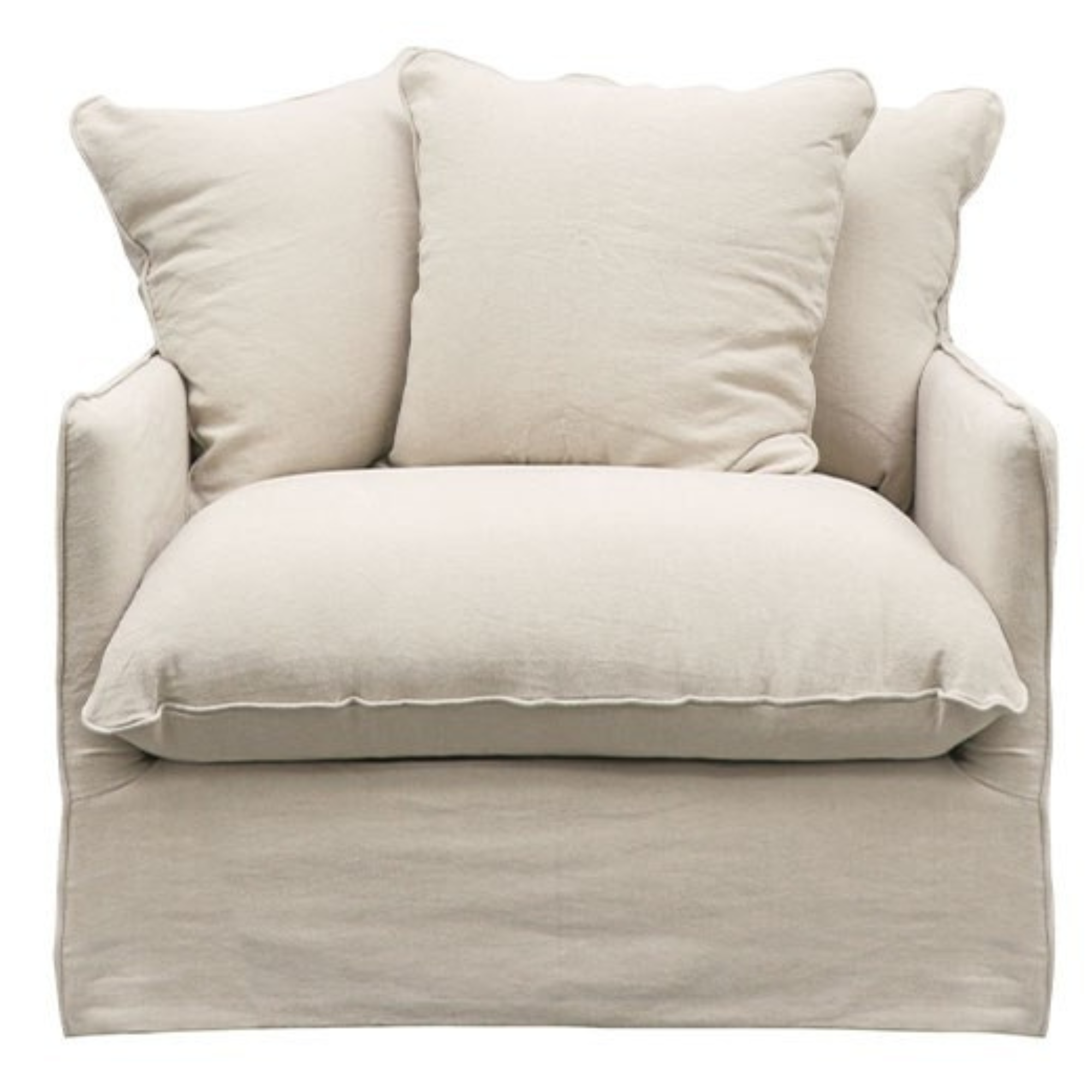 LOTUS SLIP-COVER ARMCHAIR | OATMEAL