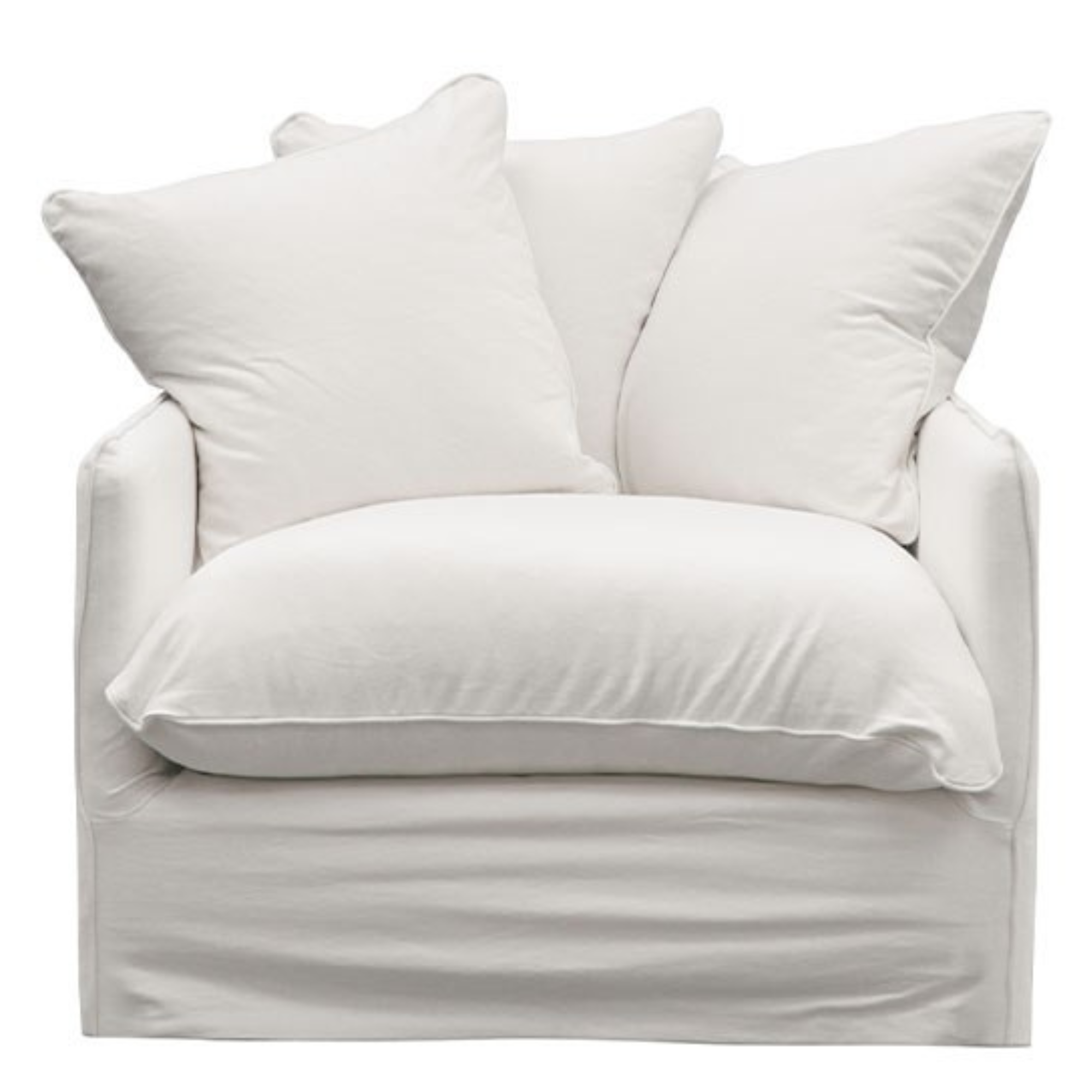 LOTUS SLIP-COVER ARMCHAIR | WHITE