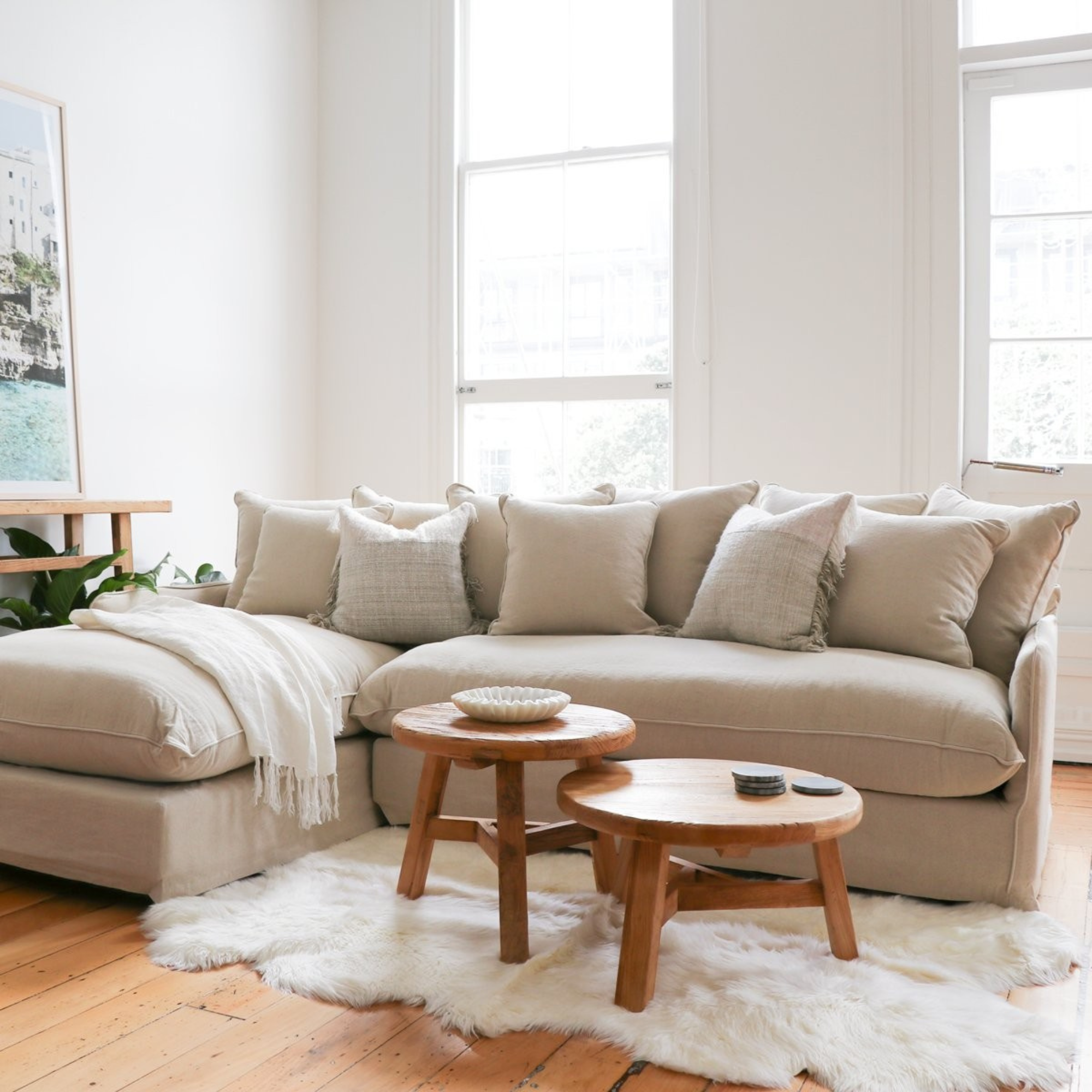 LOTUS SLIPCOVER CHAISE | LEFT OR RIGHT HAND CHAISE | OATMEAL