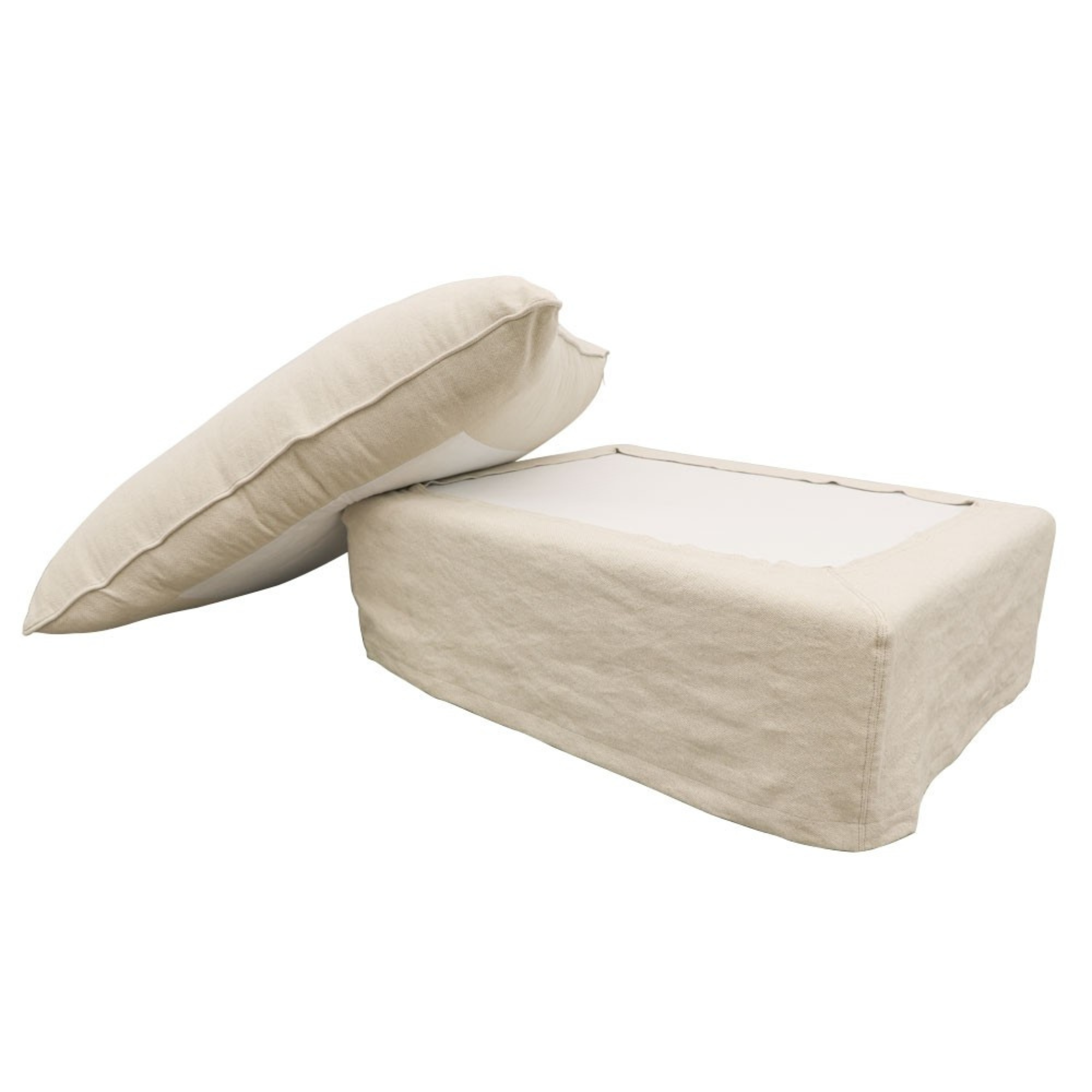 LOTUS OTTOMAN | OATMEAL