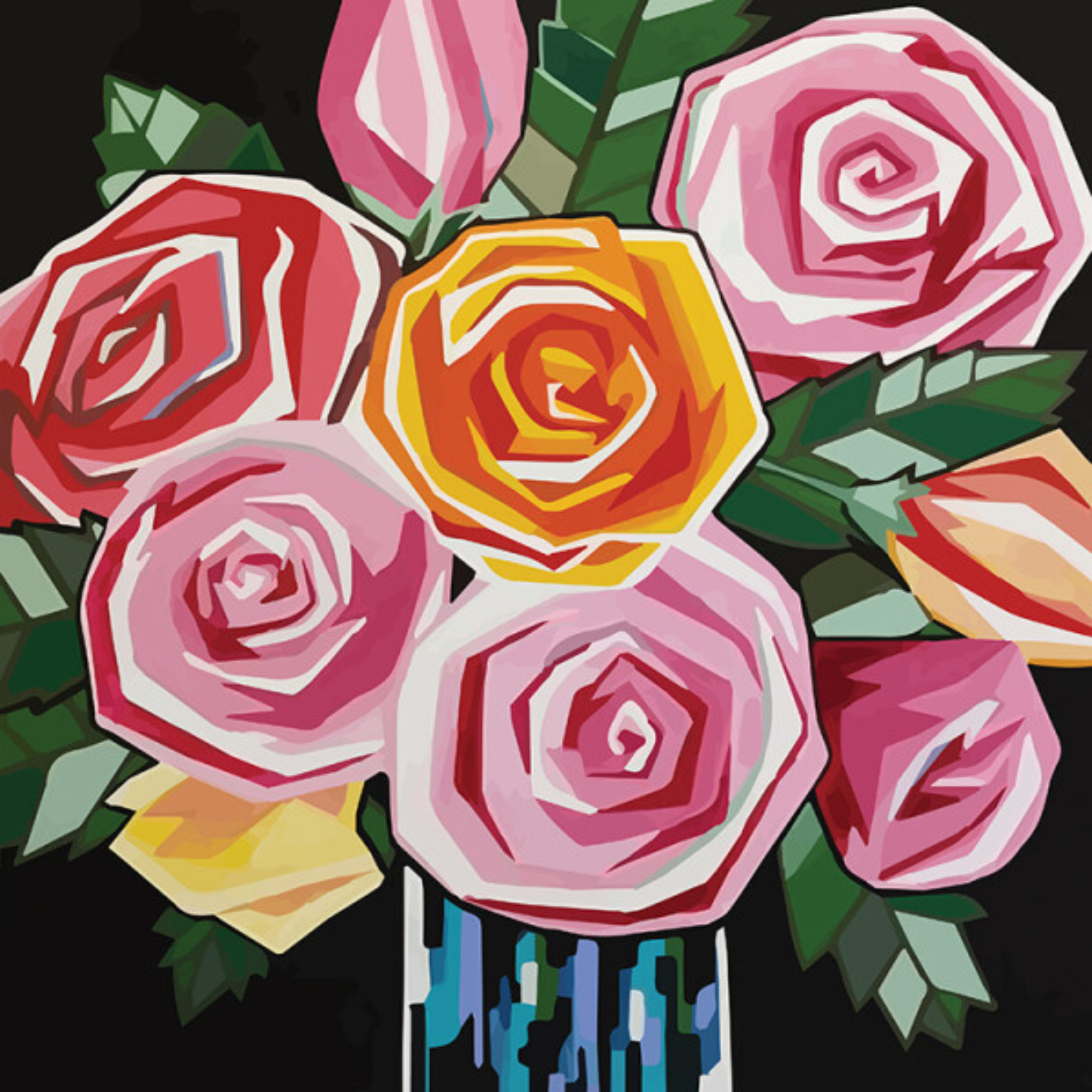 LOVE BLOOMS  | CANVAS STRETCHED READY TO HANG | IRA MITCHELL  | NZ MADE