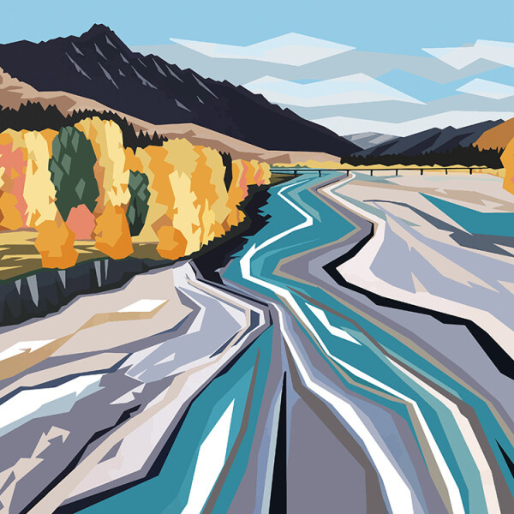 LOWER SHOTOVER  | CANVAS STRETCHED READY TO HANG | IRA MITCHELL  | NZ MADE