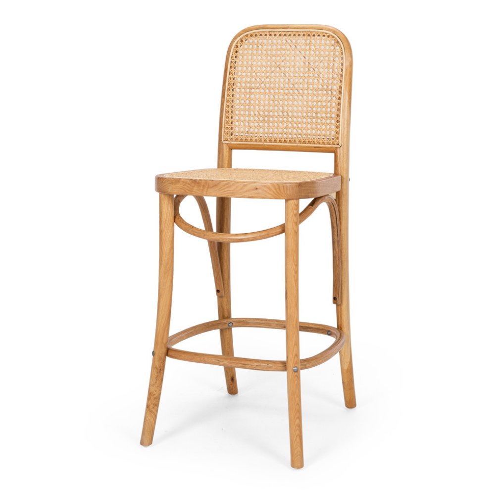 MATAI OAK BARSTOOL RATTAN SEAT