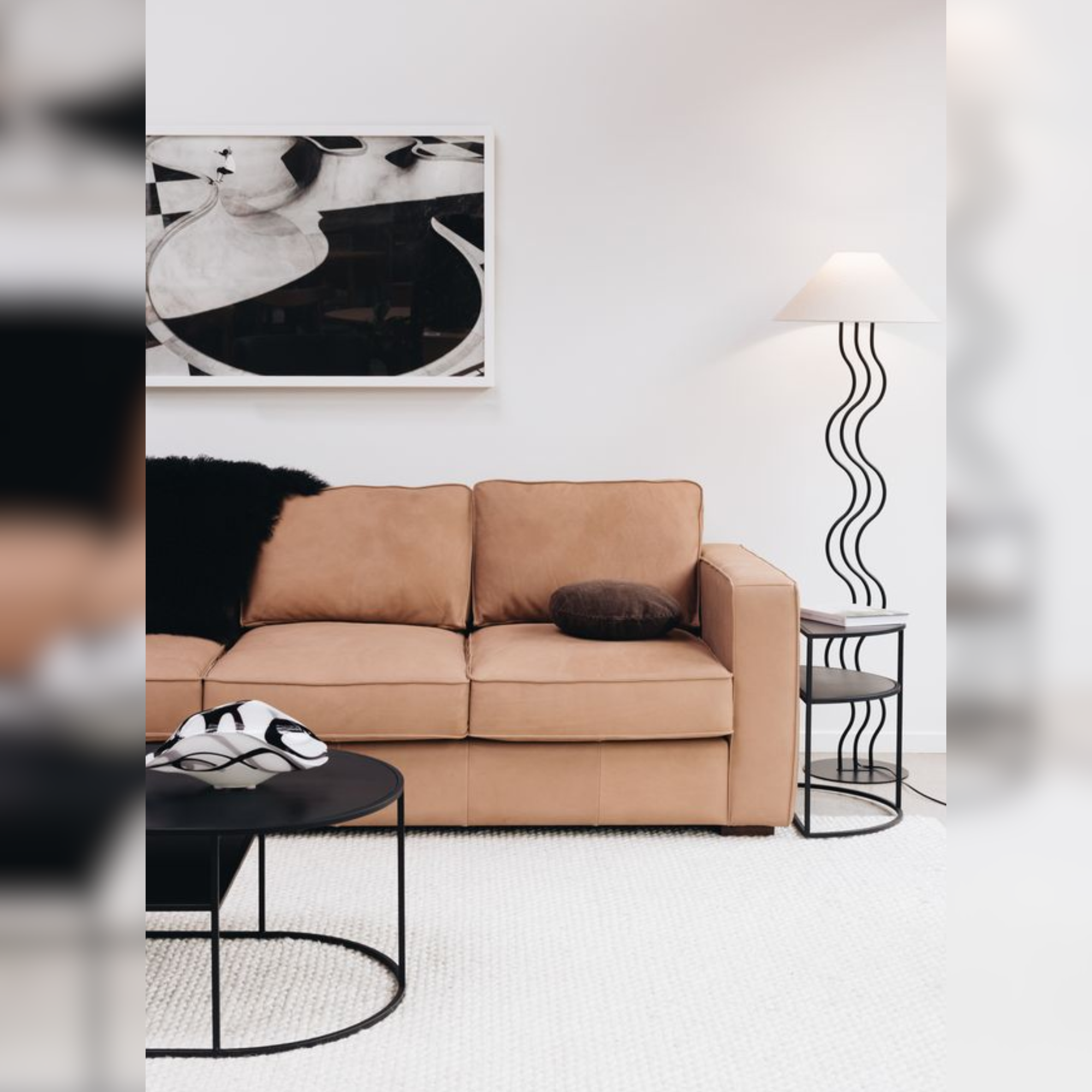 MAURY LEATHER 3 SEATER SOFA | TOBACCO