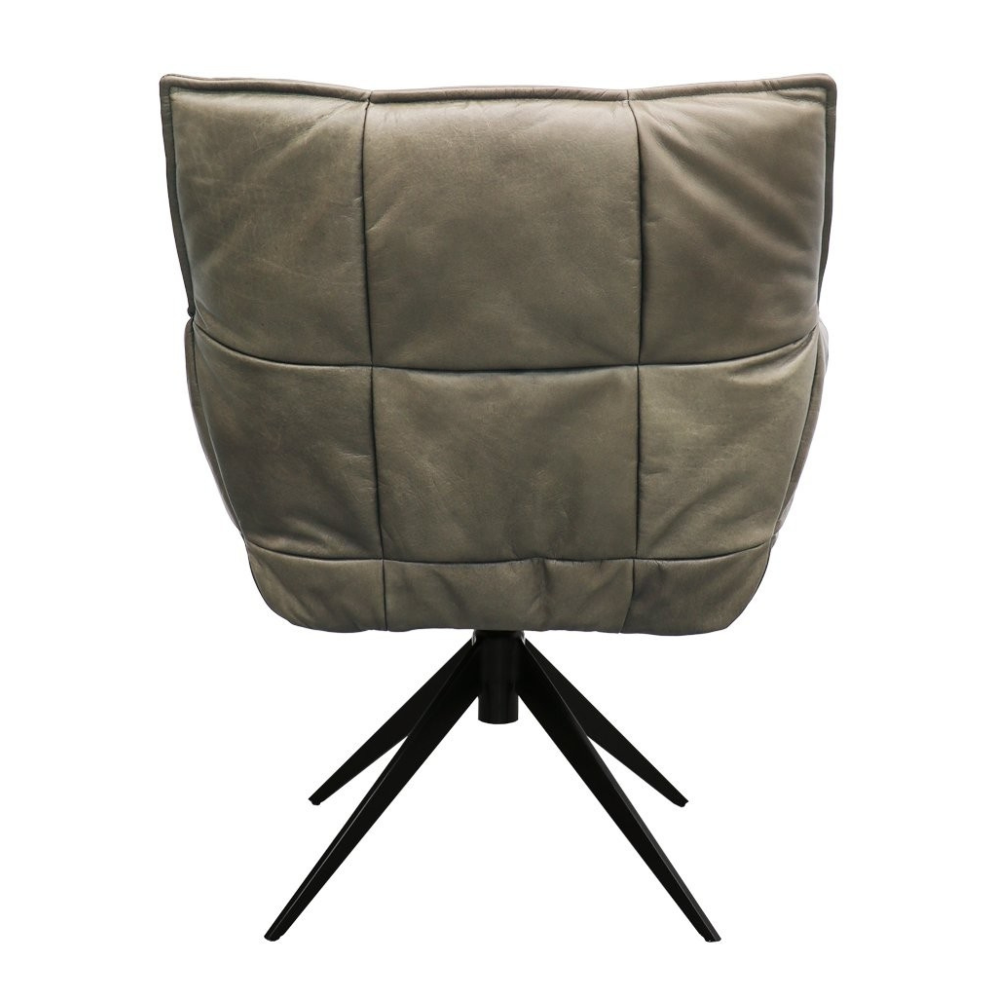 MEMPHIS LEATHER SWIVEL ARMCHAIR | BEIGE