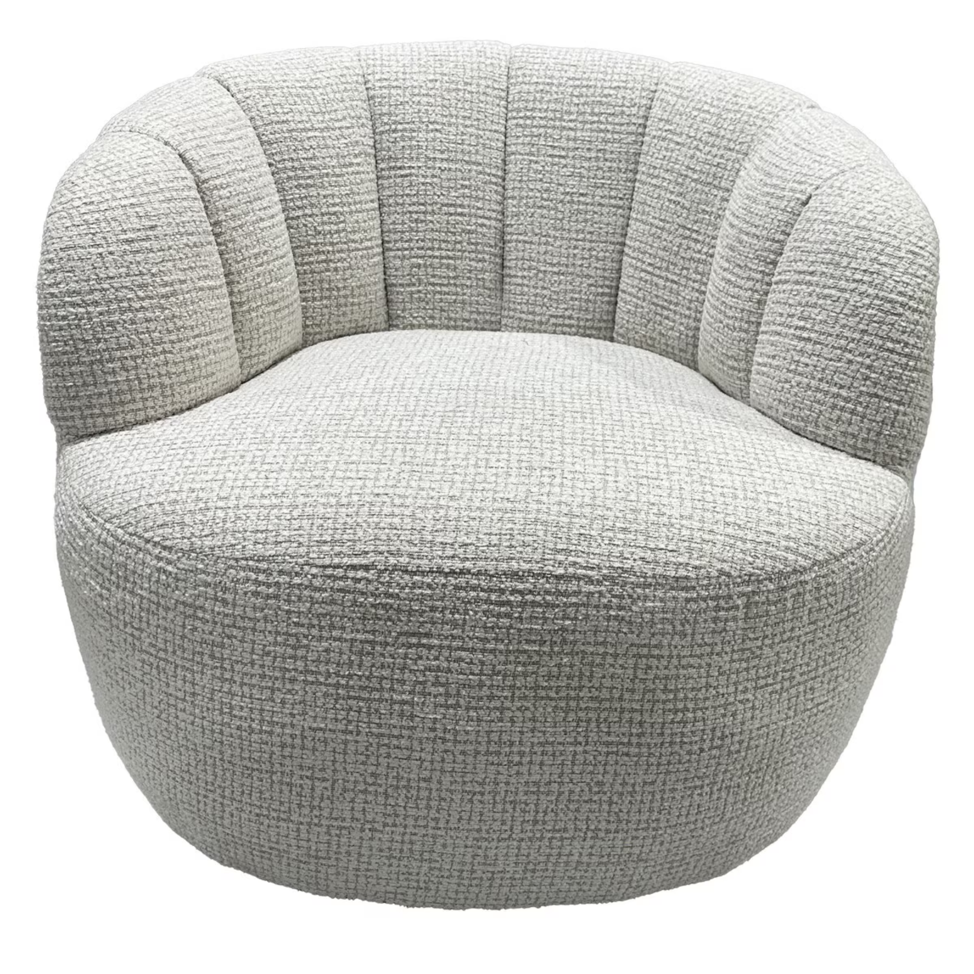 Millie Swivel Accent Chair | White & Taupe