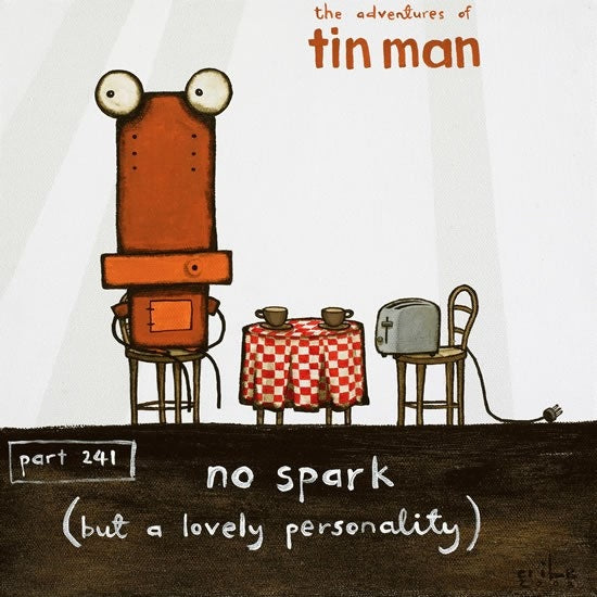 TIN MAN 'NO SPARK" | BOX FRAME READY TO HANG | TONY CRIBB | NZ MADE