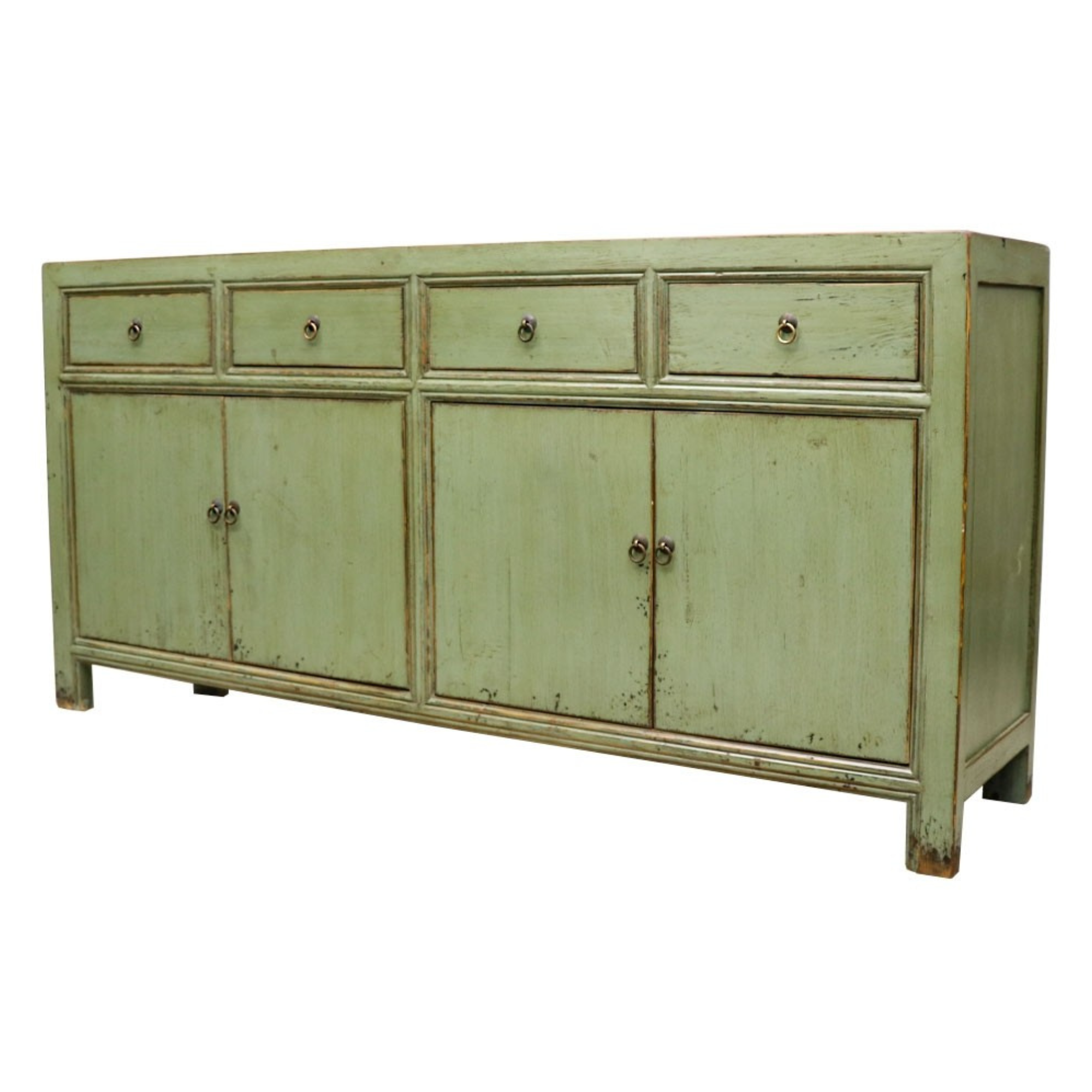 ORIENTAL PAINTED 4 DOOR SIDEBOARD | GREEN
