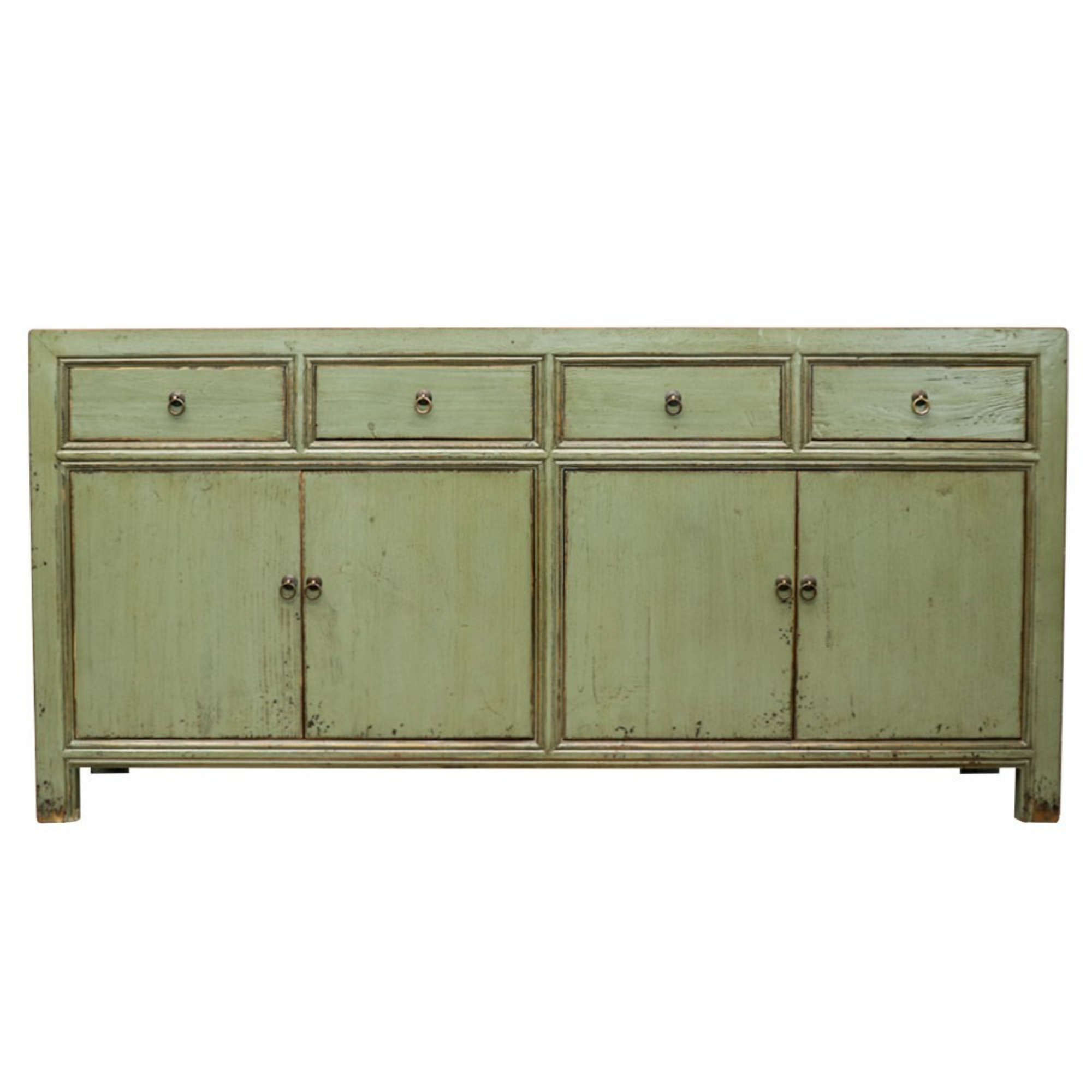 ORIENTAL PAINTED 4 DOOR SIDEBOARD | GREEN