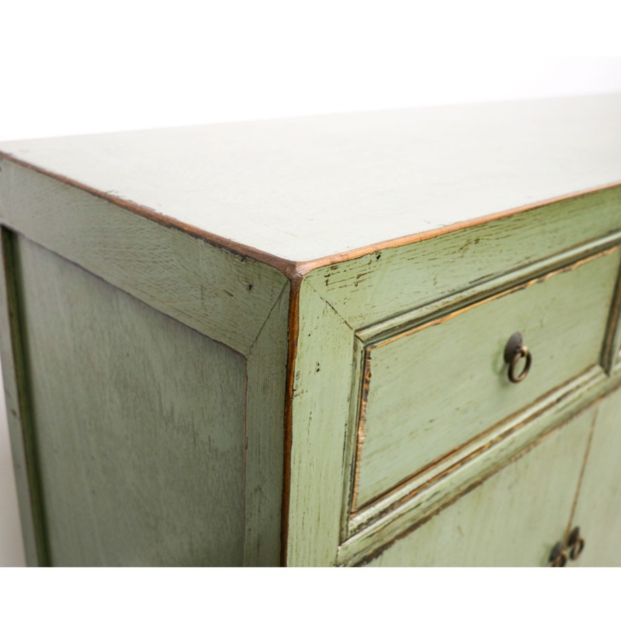 ORIENTAL PAINTED 4 DOOR SIDEBOARD | GREEN