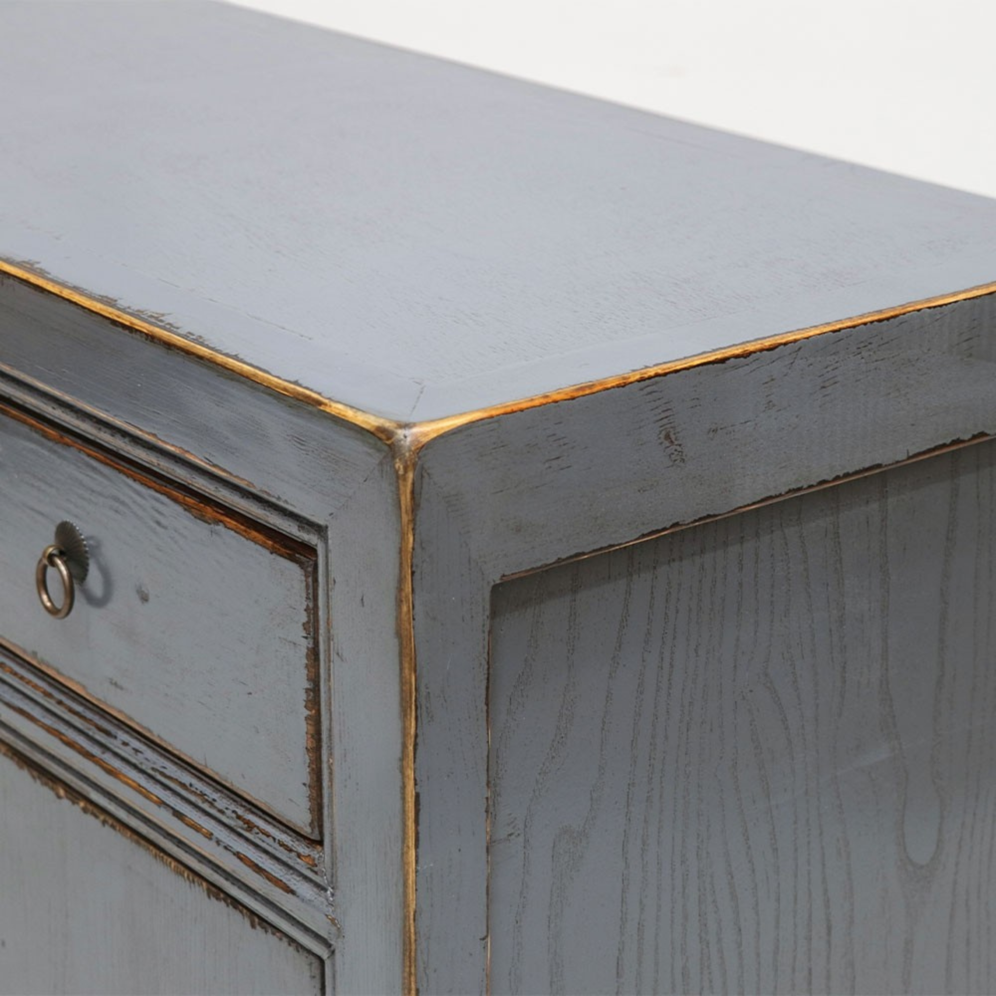 ORIENTAL PAINTED 4 DOOR SIDEBOARD | VINTAGE GREY