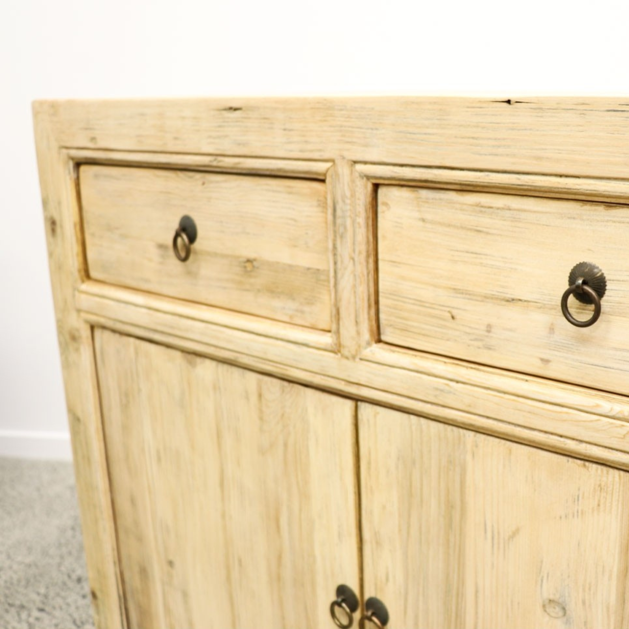 ORIENTAL PAINTED 4 DOOR SIDEBOARD | NATURAL