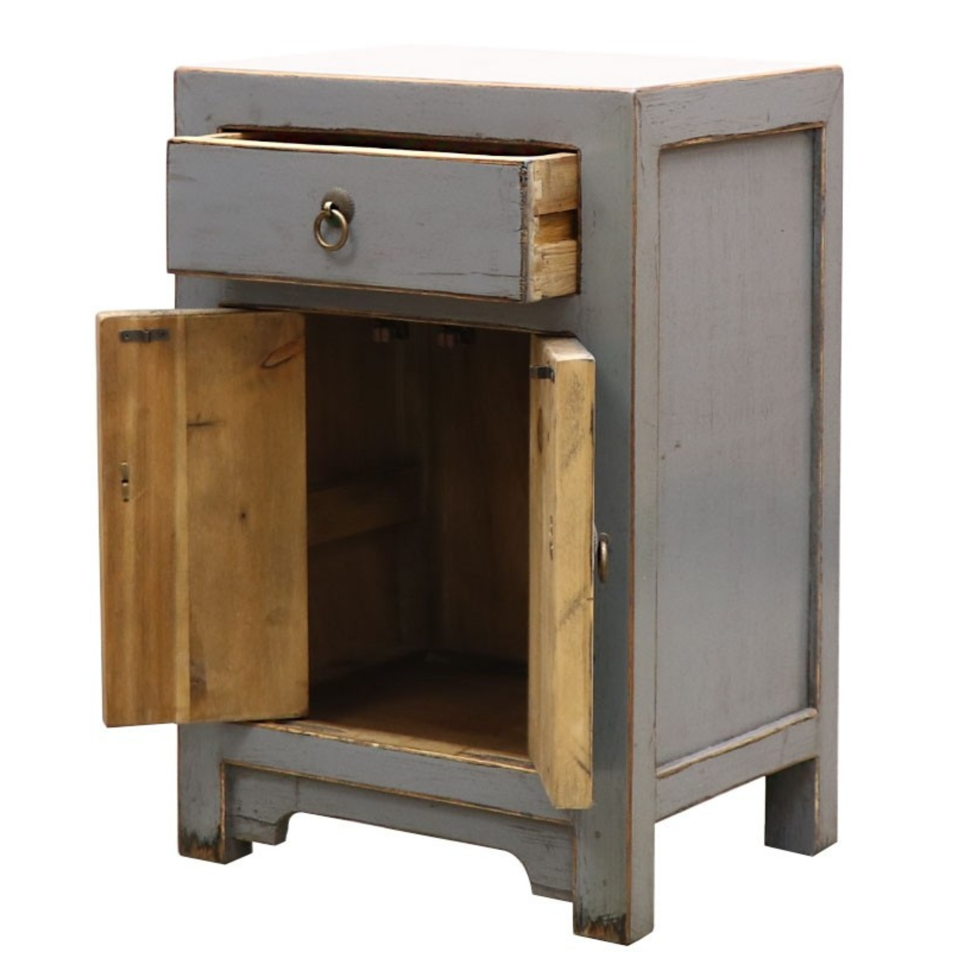 ORIENTAL PAINTED BEDSIDE | VINTAGE GREY