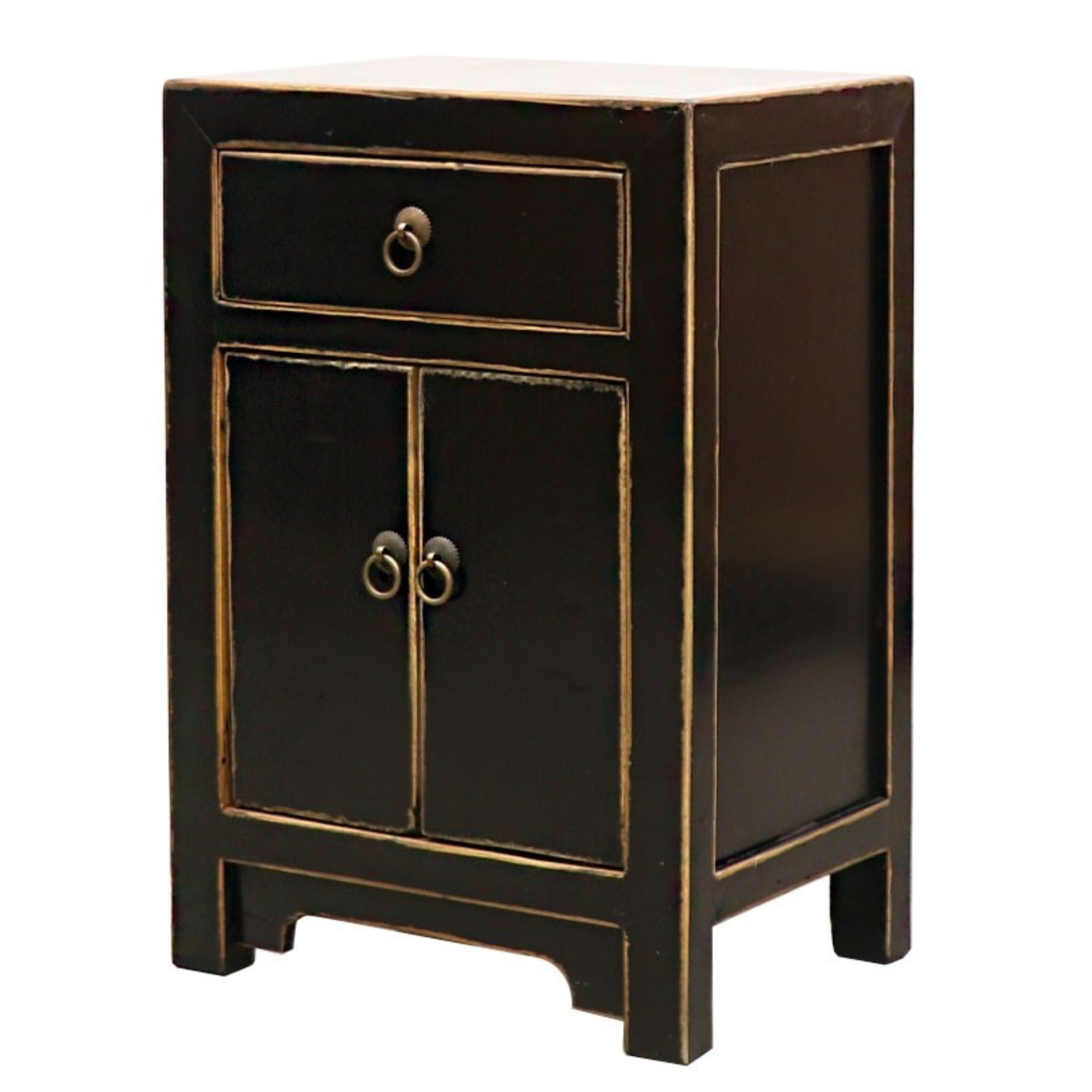ORIENTAL PAINTED BEDSIDE | BLACK