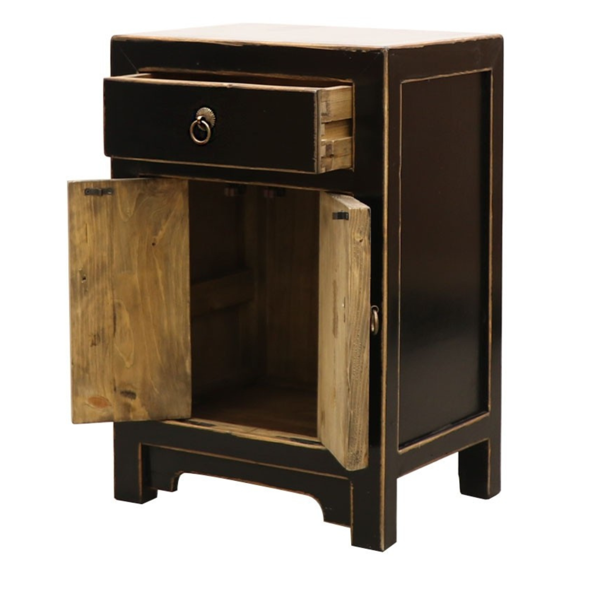 ORIENTAL PAINTED BEDSIDE | BLACK