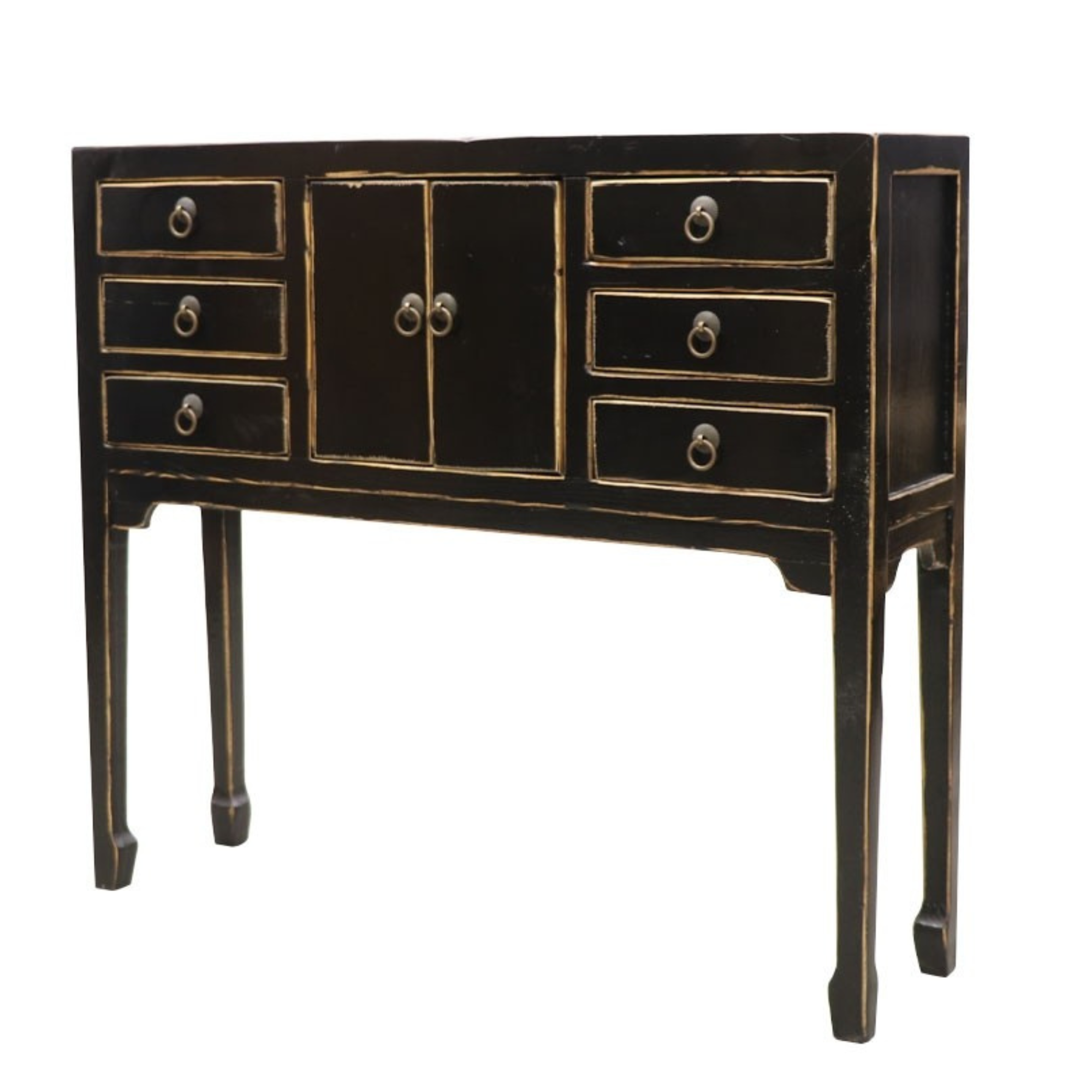 ORIENTAL PAINTED PETITE CONSOLE | VINTAGE BLACK