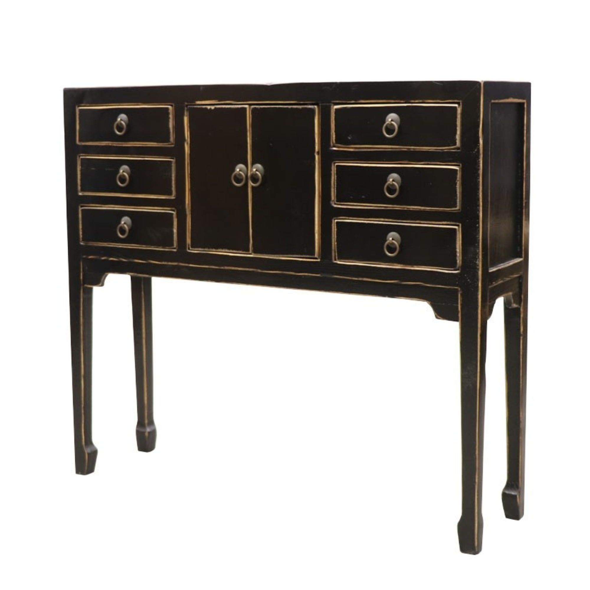 ORIENTAL PAINTED PETITE CONSOLE | VINTAGE BLACK