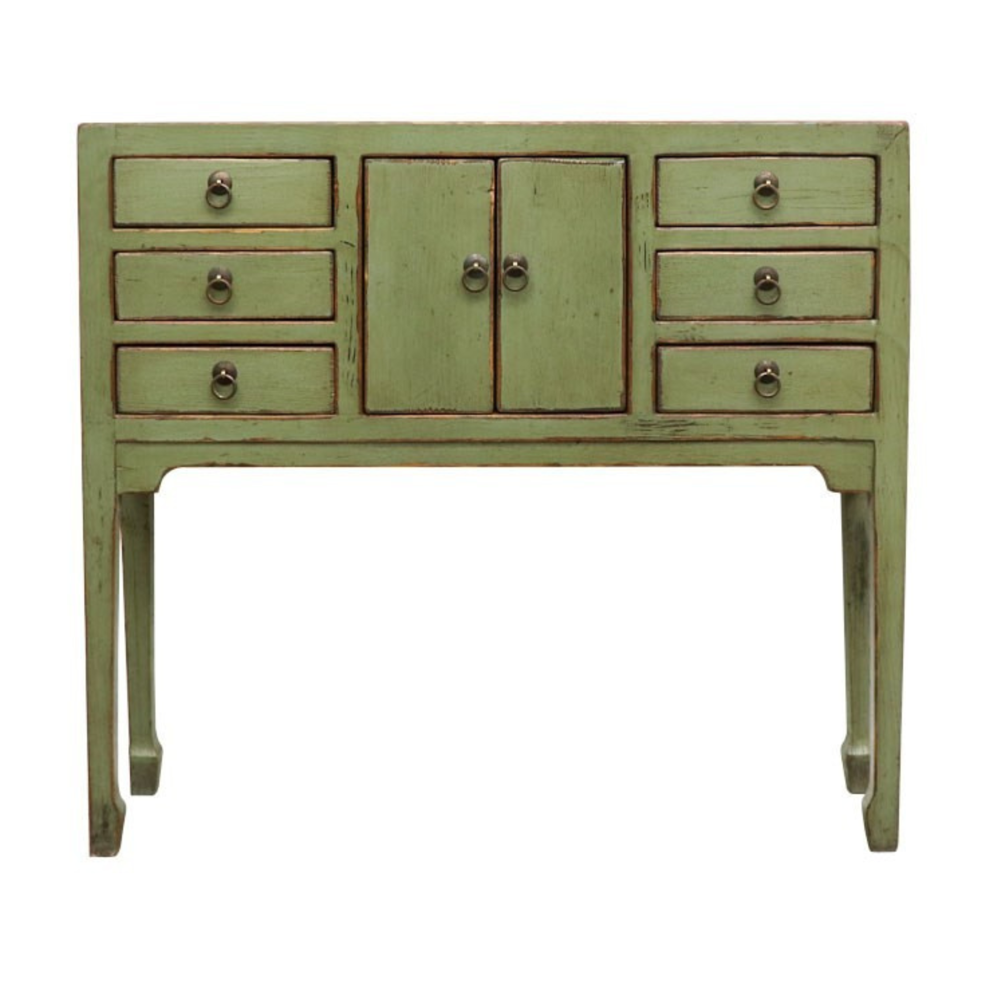 ORIENTAL PAINTED PETITE CONSOLE | GREEN