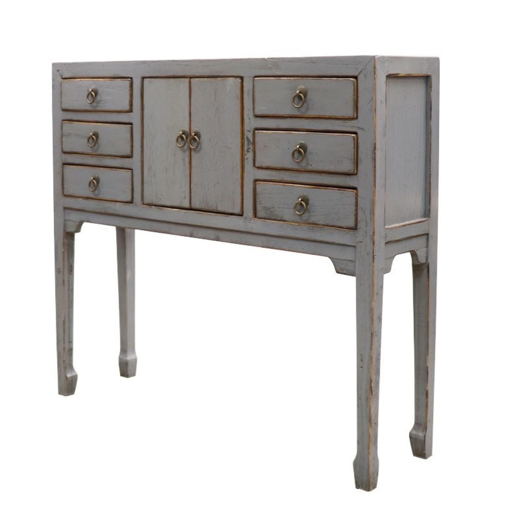 ORIENTAL PAINTED PETITE CONSOLE | VINTAGE GREY
