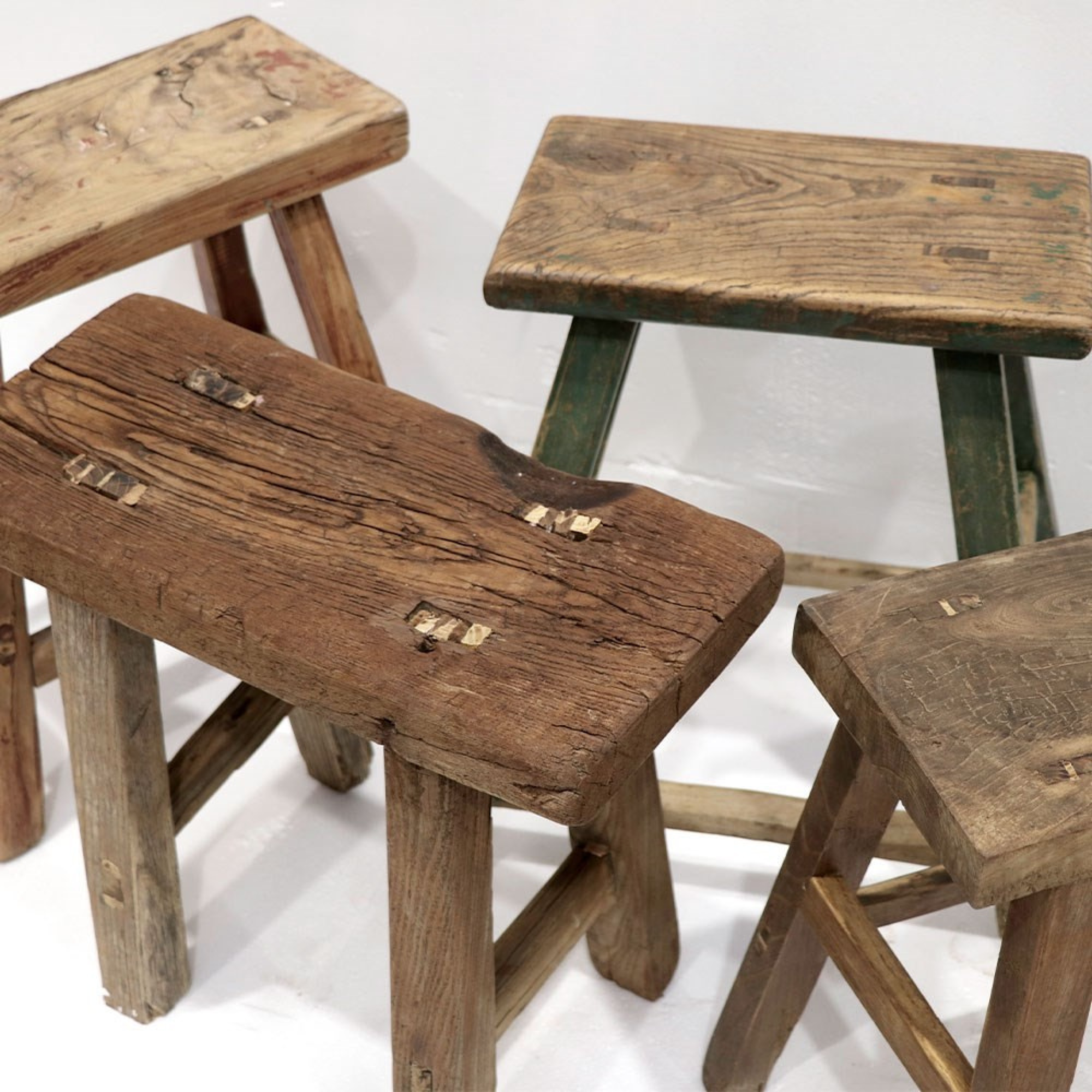 ORIGINAL WOODEN RECTANGLE STOOL