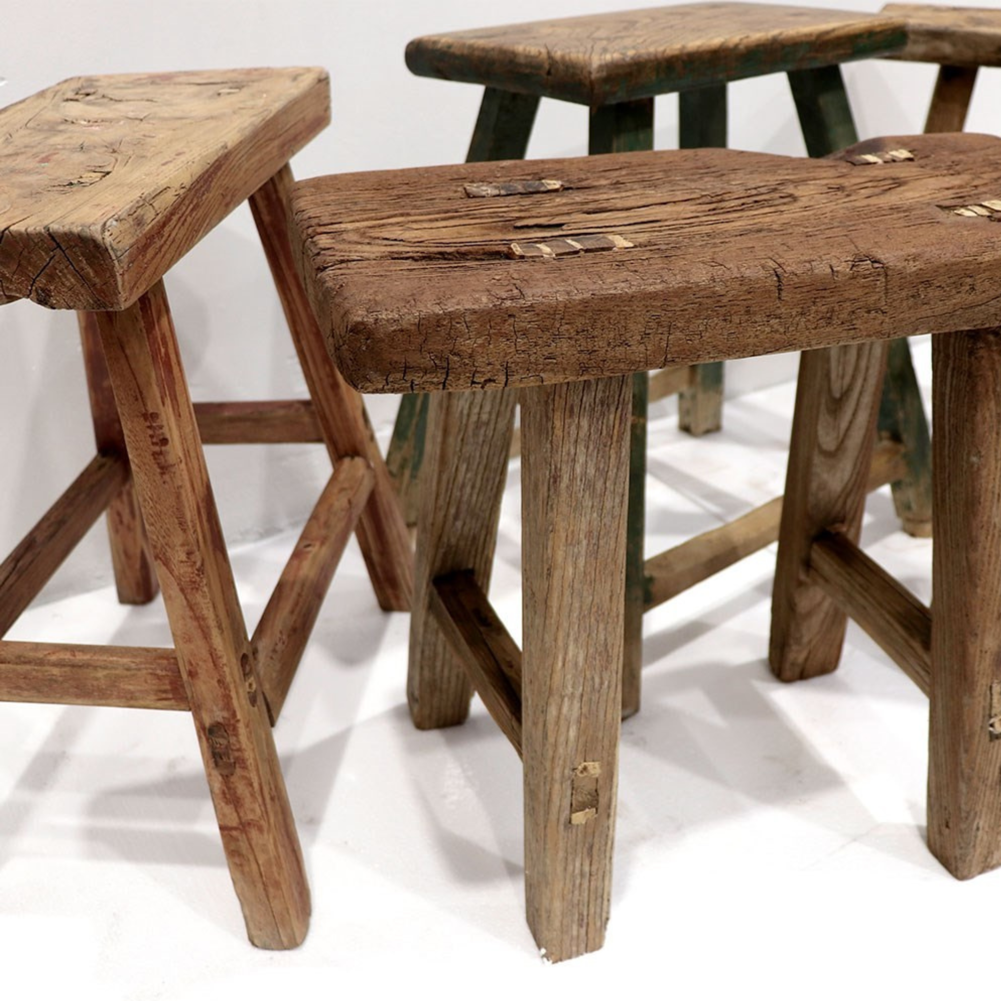 ORIGINAL WOODEN RECTANGLE STOOL