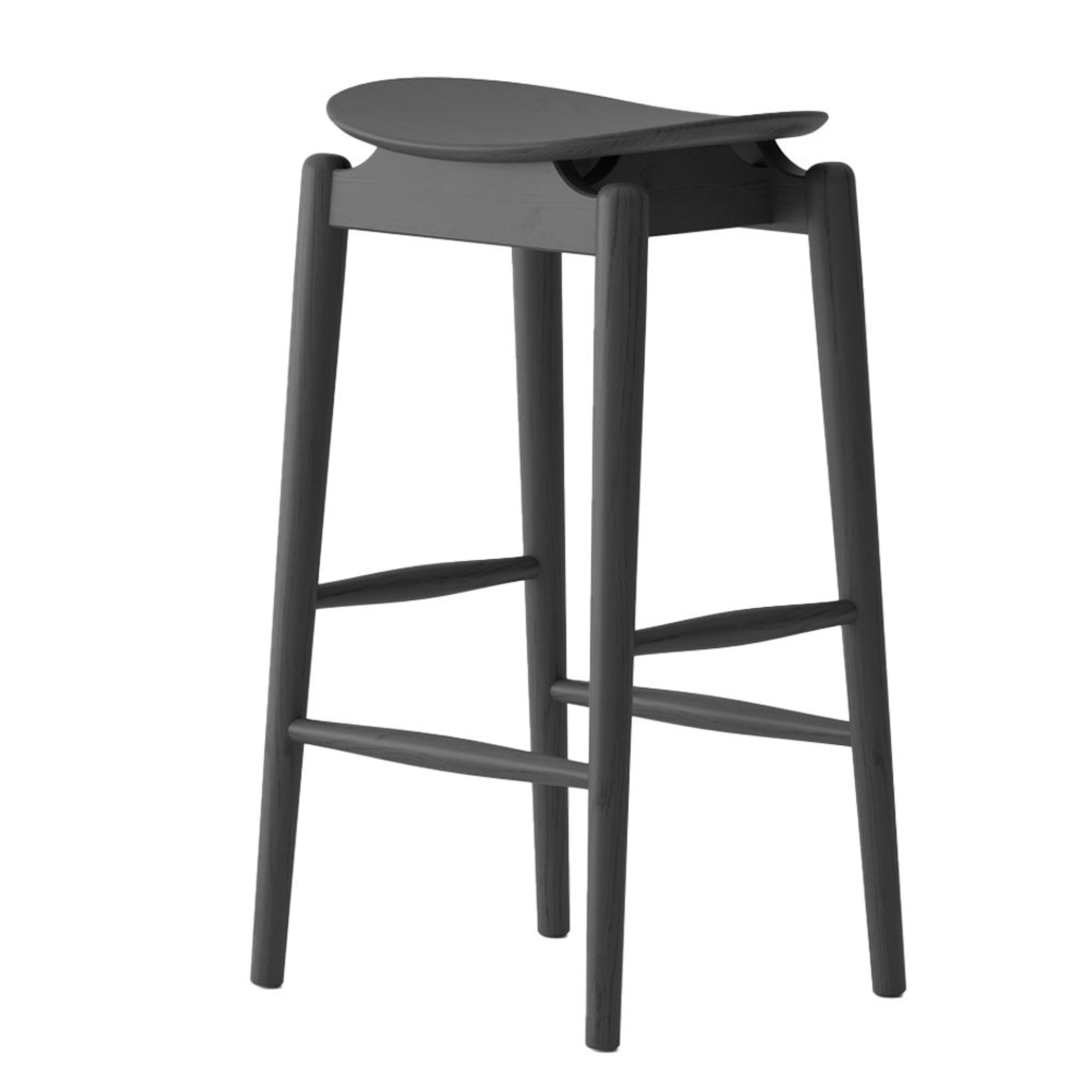 Oslo Bar Stool - Solid Oak | Black