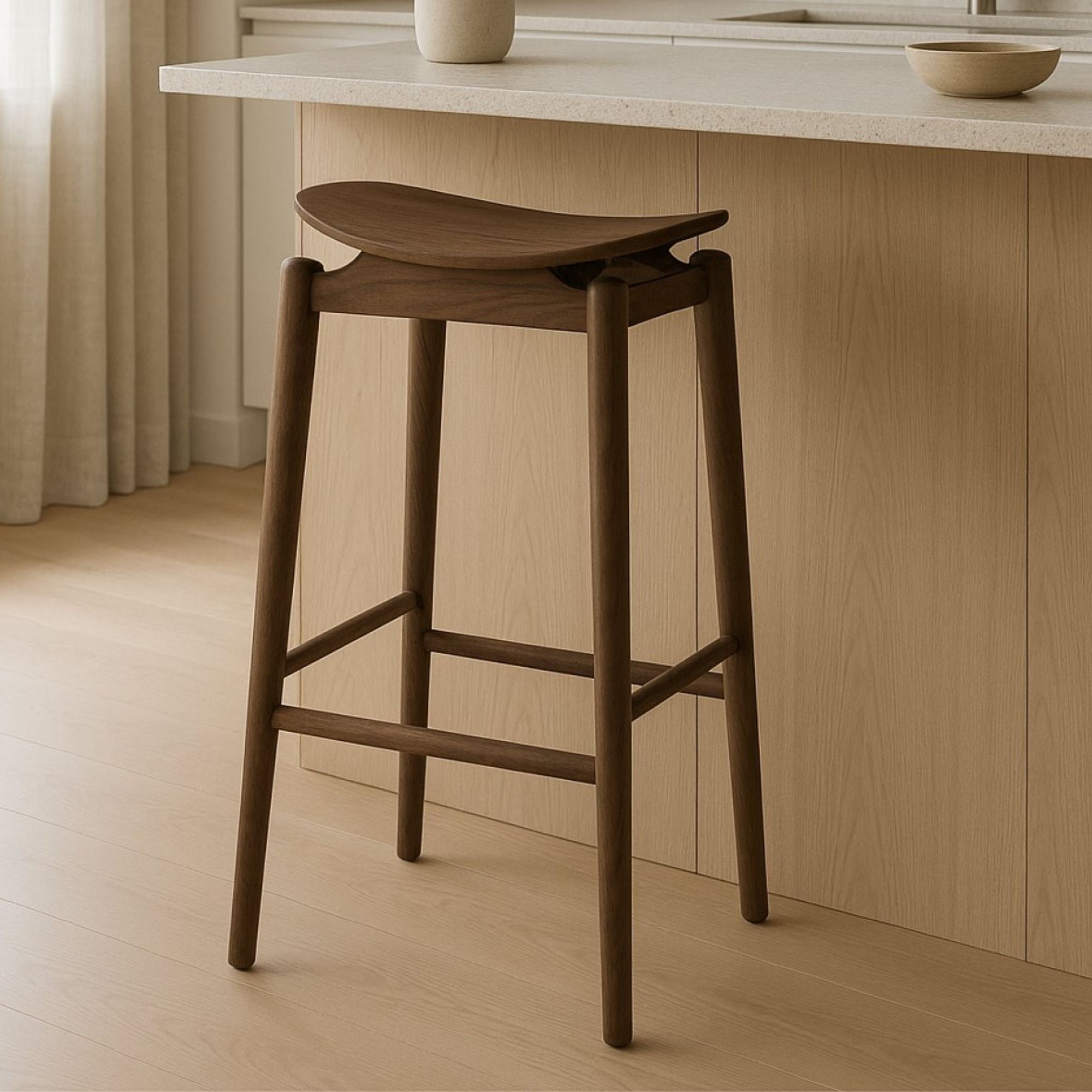 Oslo Bar Stool - Solid Oak | Walnut