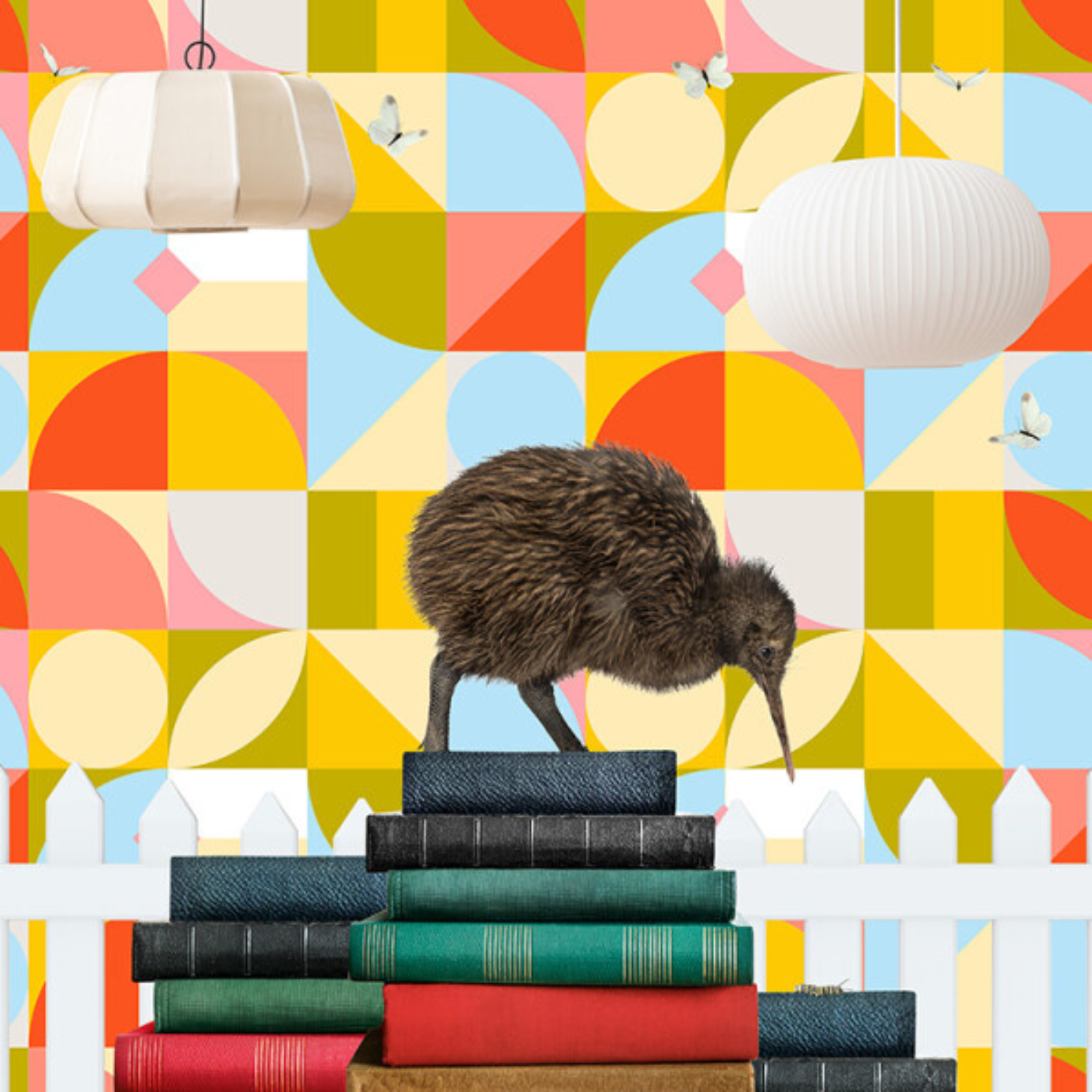 OVER THE FENCE MATE KIWI | CANVAS STRETCHED READY TO HANG | SUE SKELLERN | NZ MADE