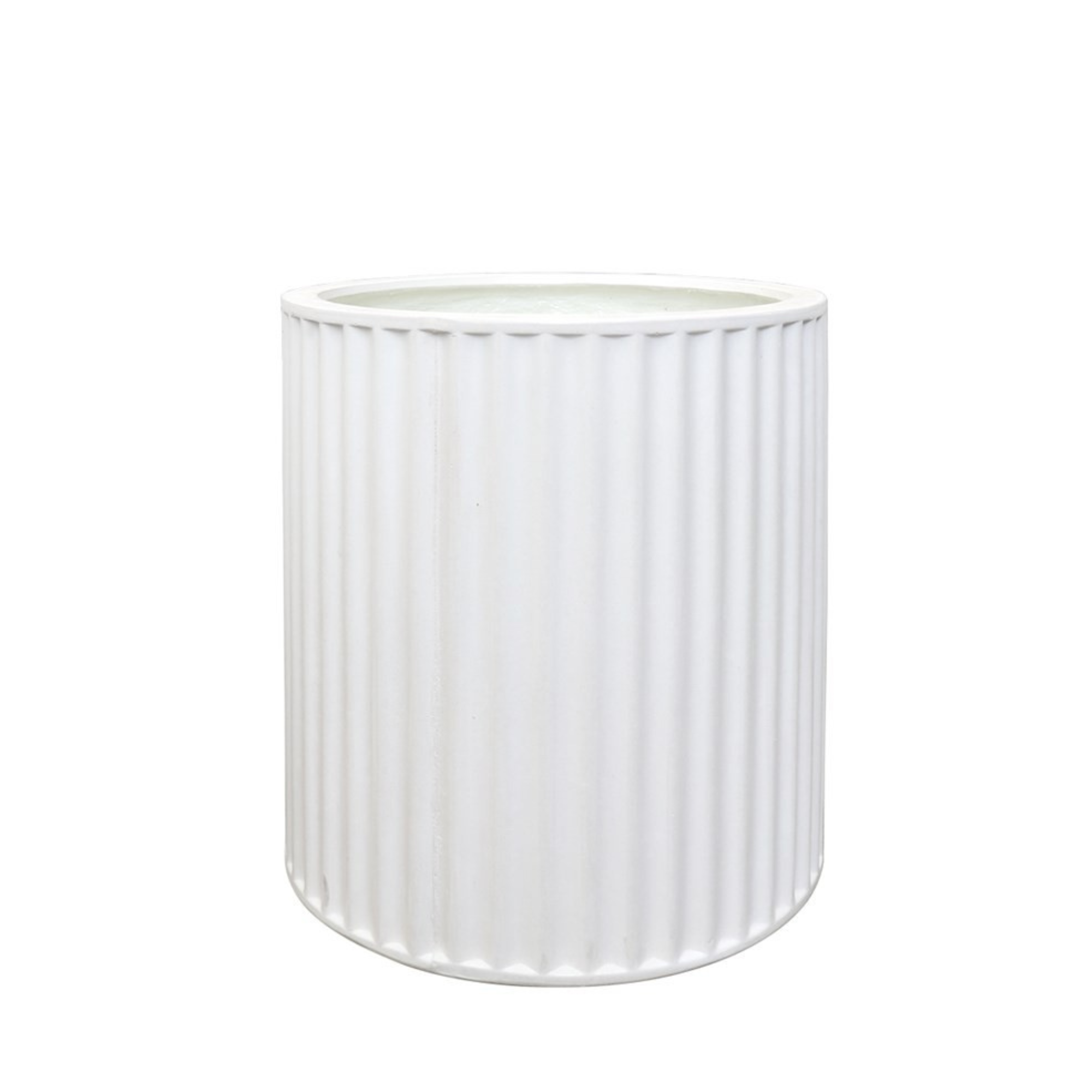 PIAKO RIBBED CYLINDER PLANTER | 3 SIZES | WHITE