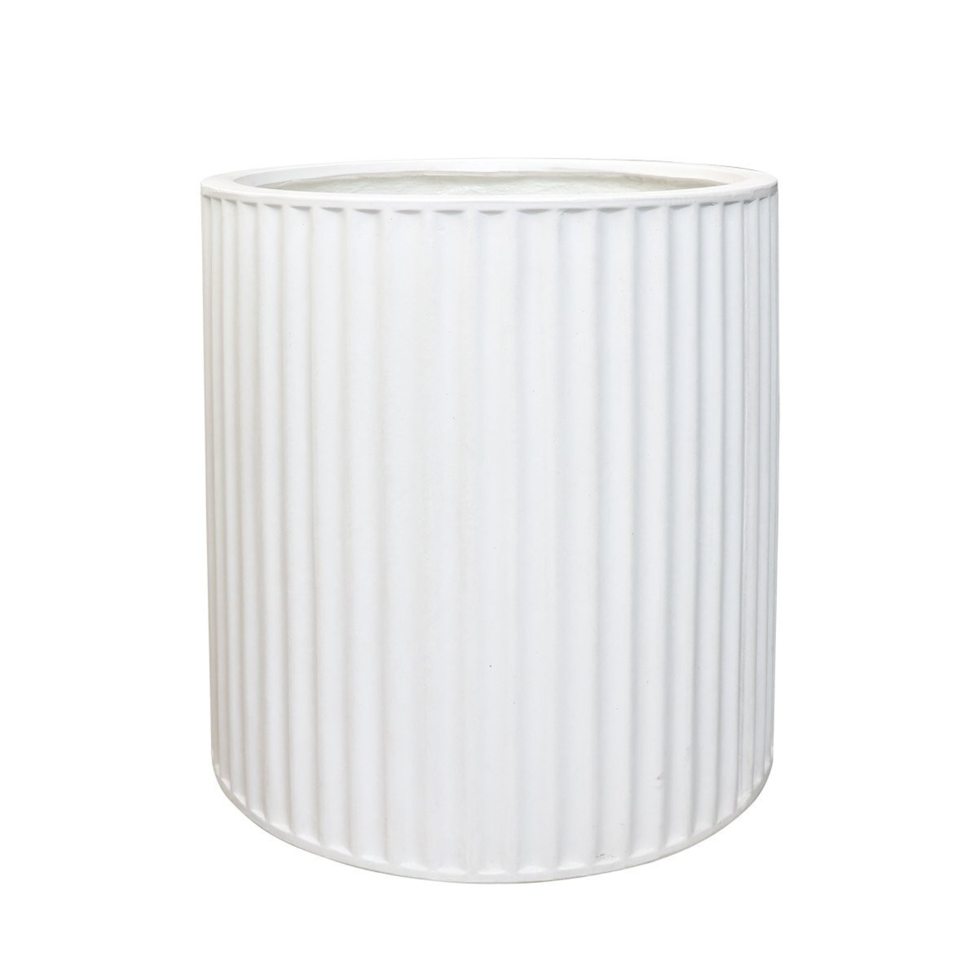 PIAKO RIBBED CYLINDER PLANTER | 3 SIZES | BLACK, WHITE OR WEATHERED CEMENT