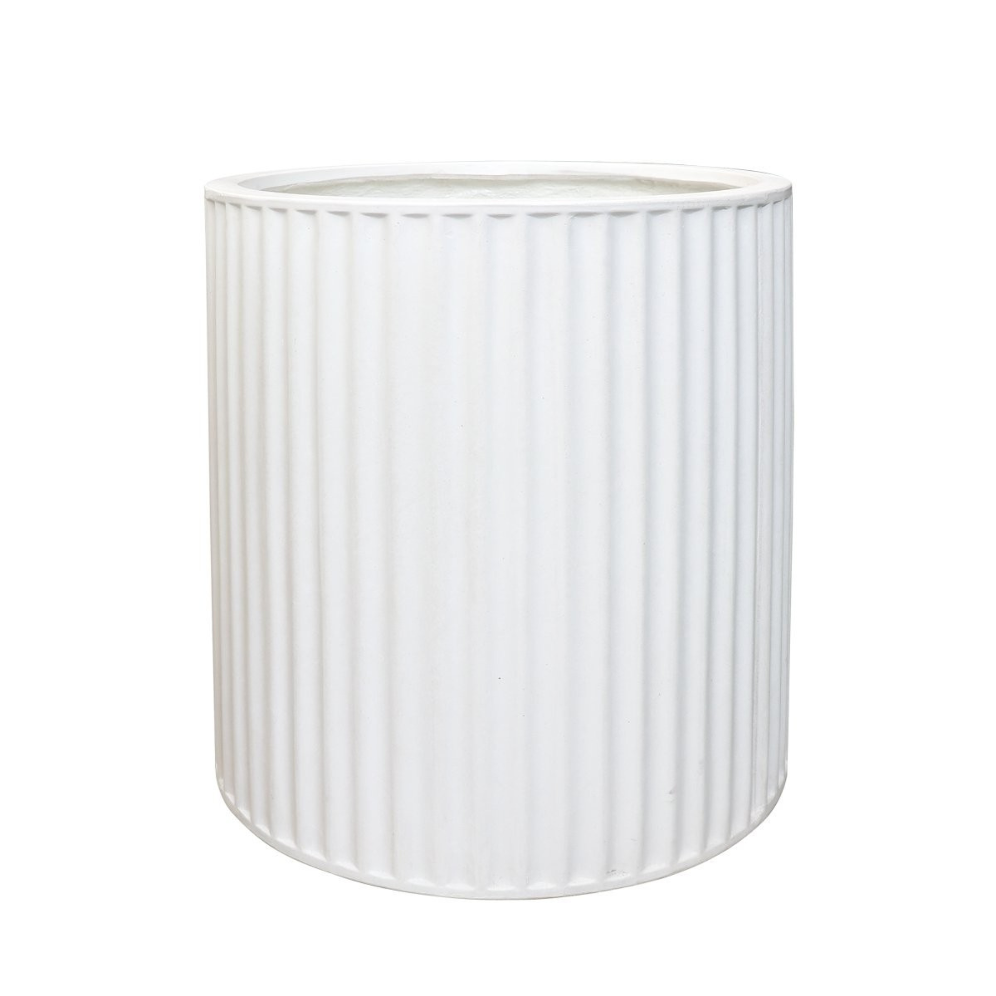 PIAKO RIBBED CYLINDER PLANTER | 3 SIZES | WHITE