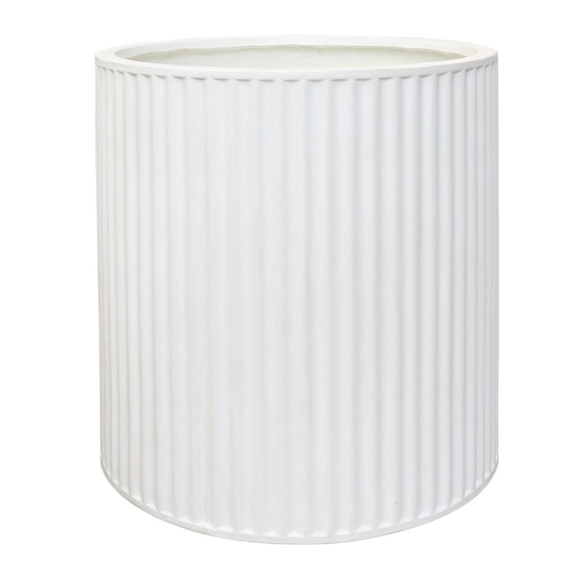 PIAKO RIBBED CYLINDER PLANTER | 3 SIZES | BLACK, WHITE OR WEATHERED CEMENT