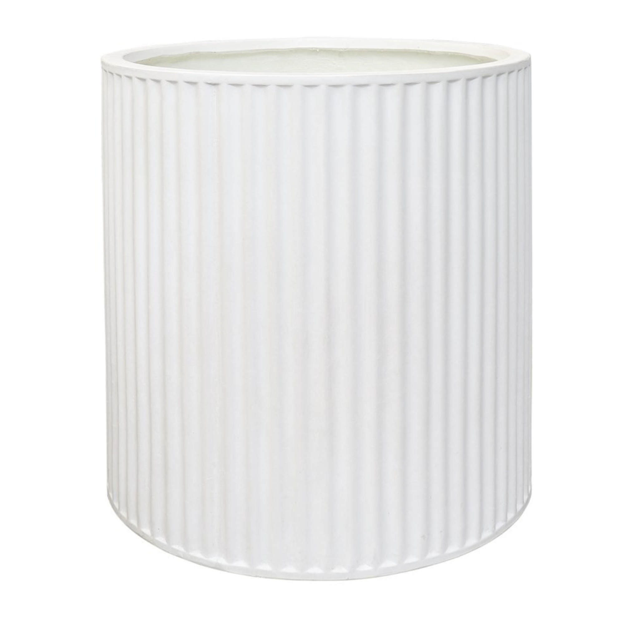 PIAKO RIBBED CYLINDER PLANTER | 3 SIZES | WHITE