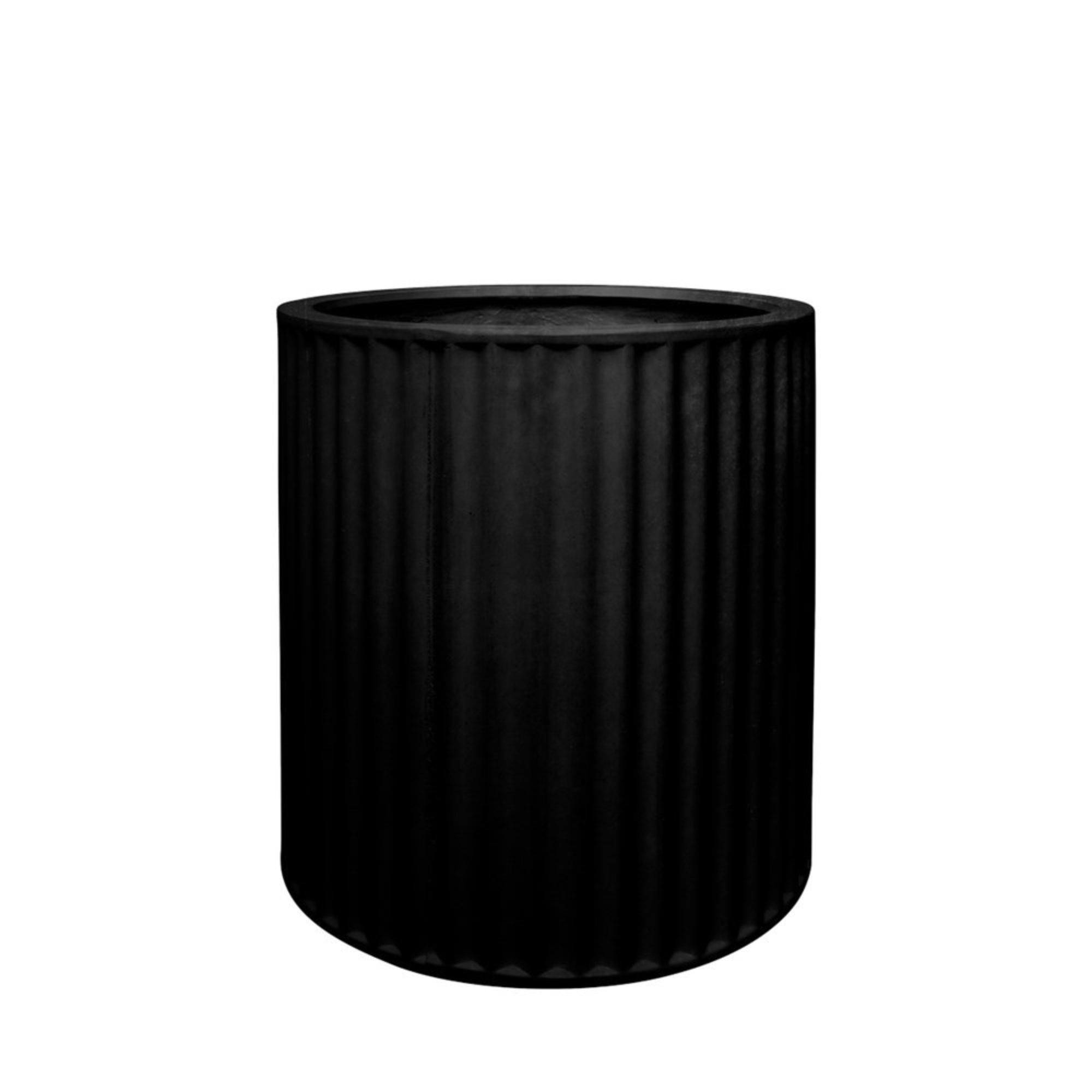 PIAKO BLACK RIBBED CYLINDER PLANTER | 3 SIZES