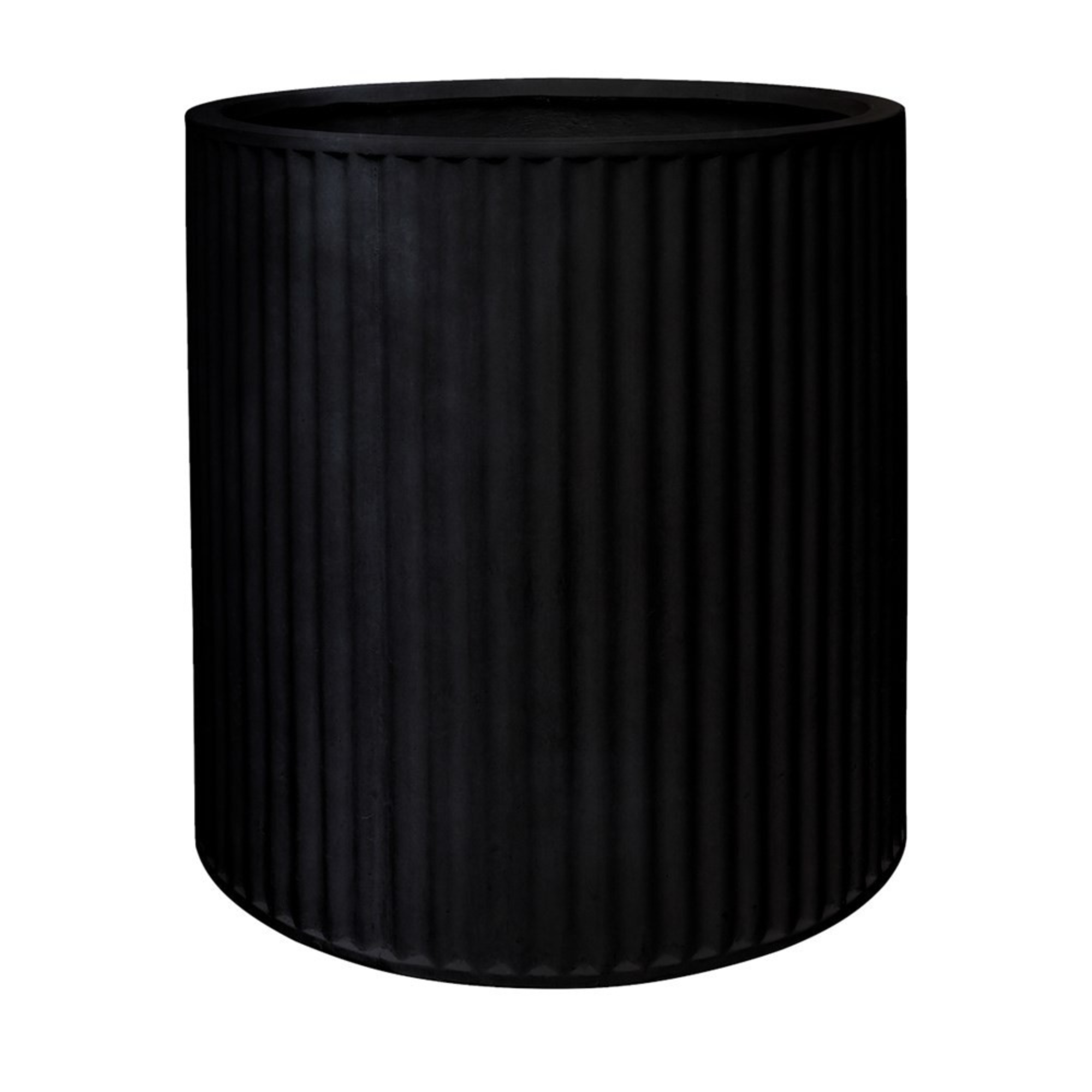 PIAKO RIBBED CYLINDER PLANTER | 3 SIZES | BLACK, WHITE OR WEATHERED CEMENT