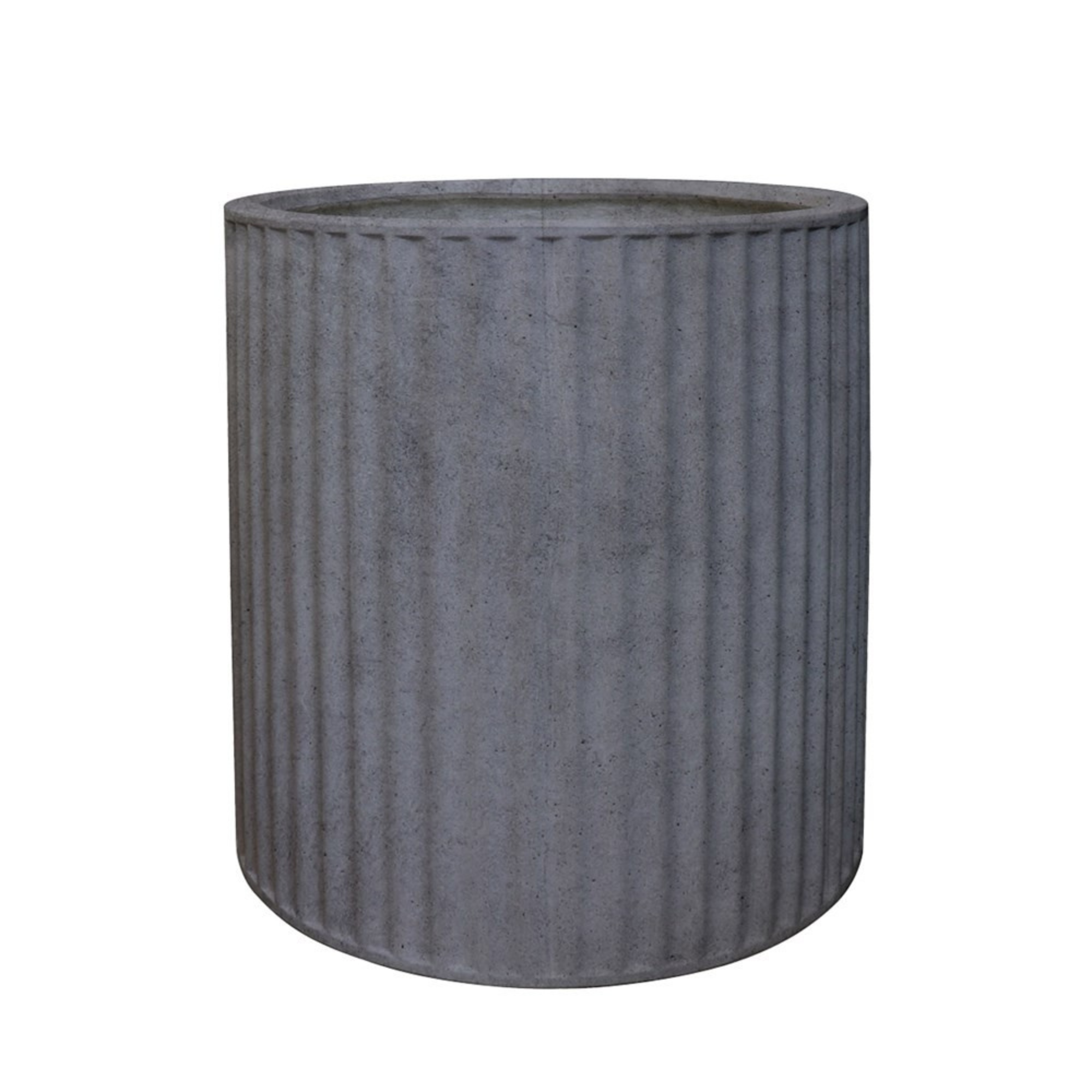 PIAKO RIBBED CYLINDER PLANTER | 3 SIZES | BLACK, WHITE OR WEATHERED CEMENT