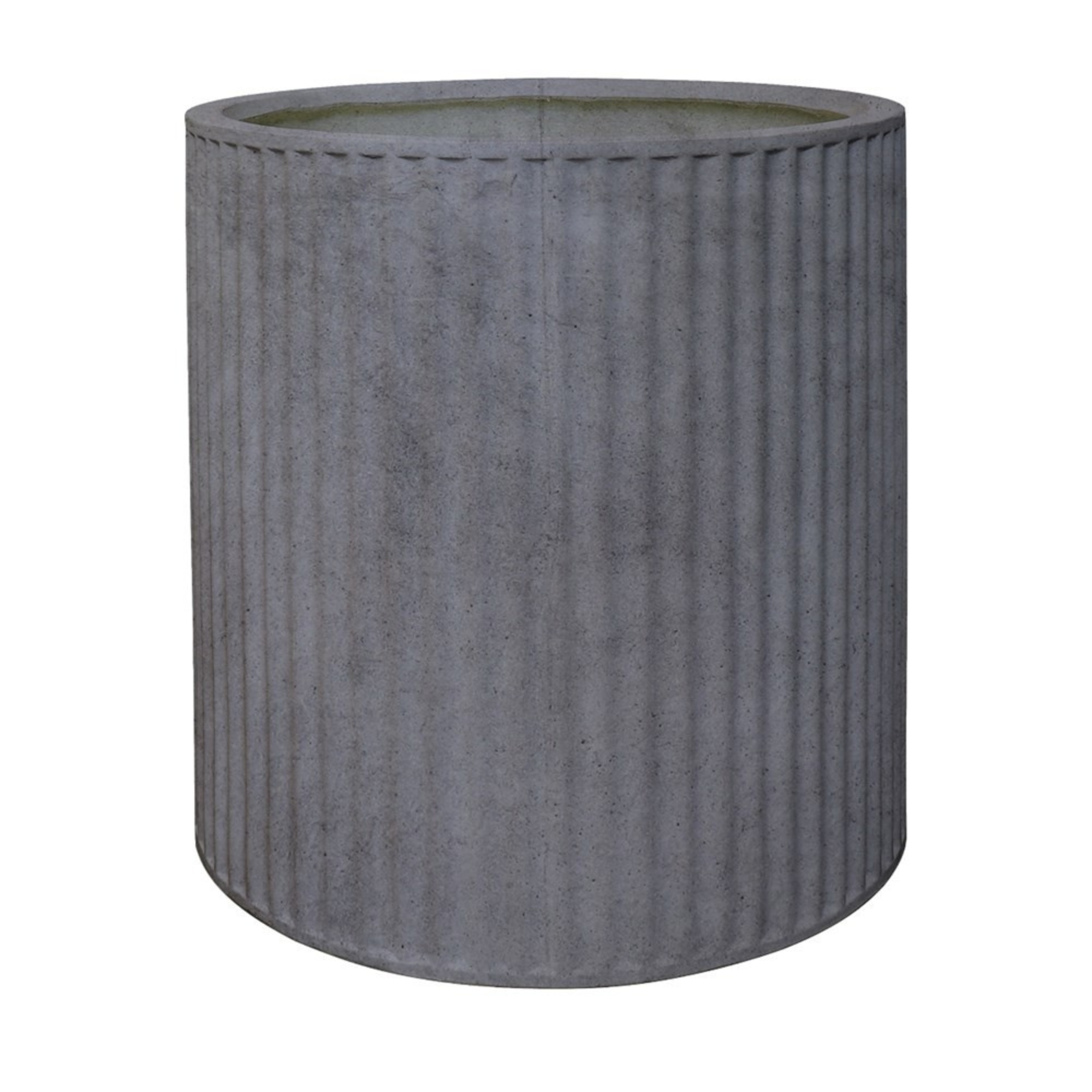 PIAKO RIBBED CYLINDER PLANTER | 3 SIZES | BLACK, WHITE OR WEATHERED CEMENT