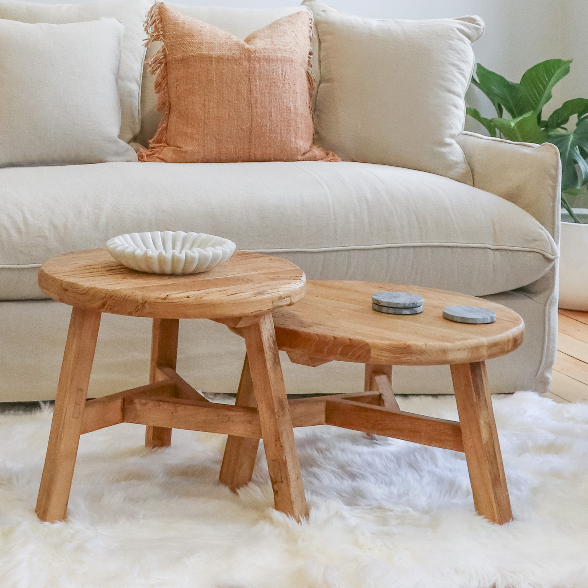 PARQ TALL NESTING TABLE | NATURAL
