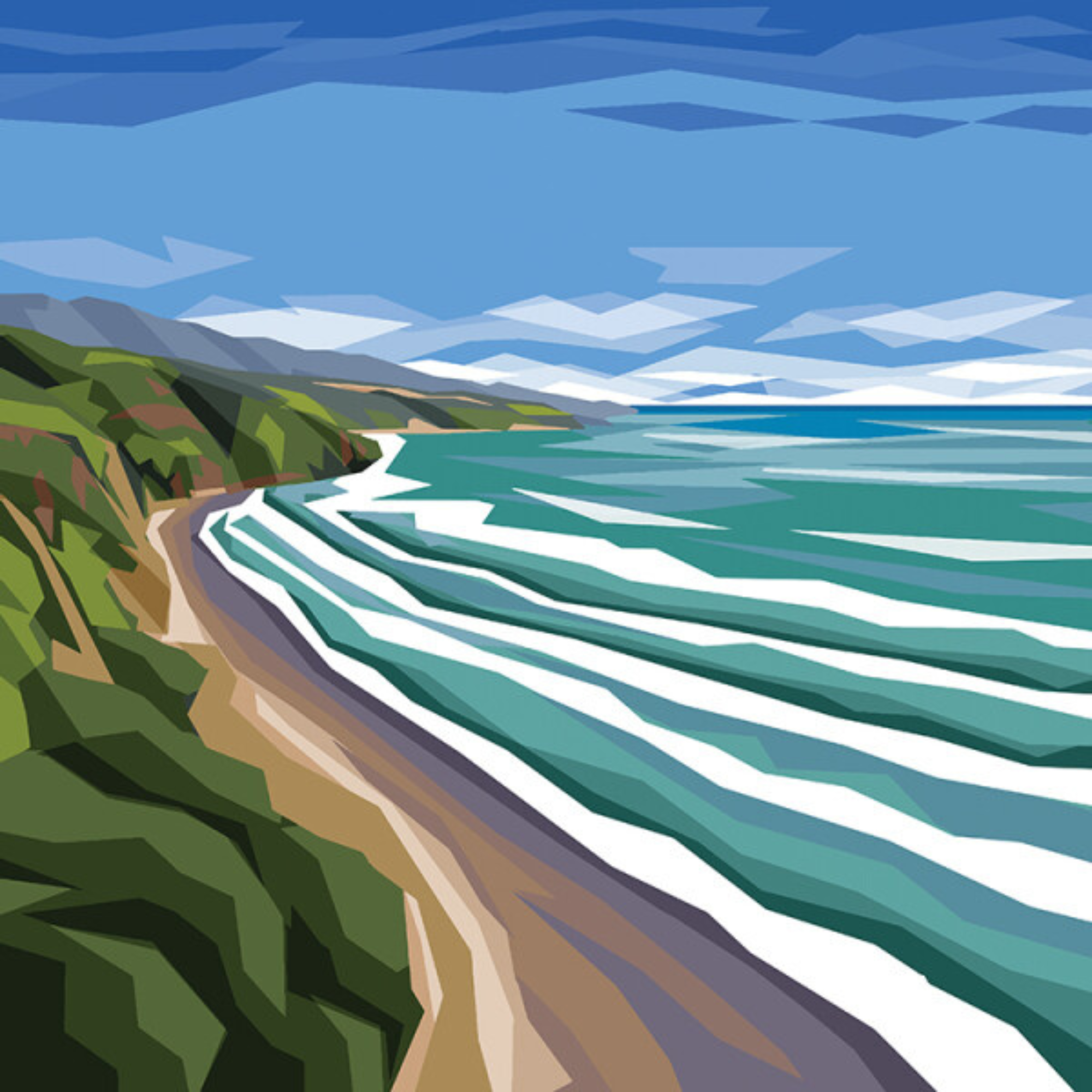 RAGLAN BEACH | CANVAS STRETCHED READY TO HANG | IRA MITCHELL | NZ MADE