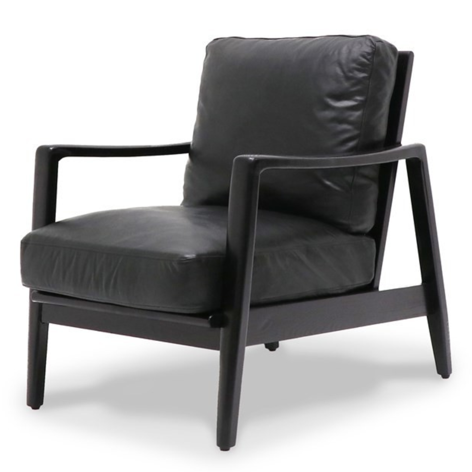 Reid Armchair - Ash & Leather | Black Frame