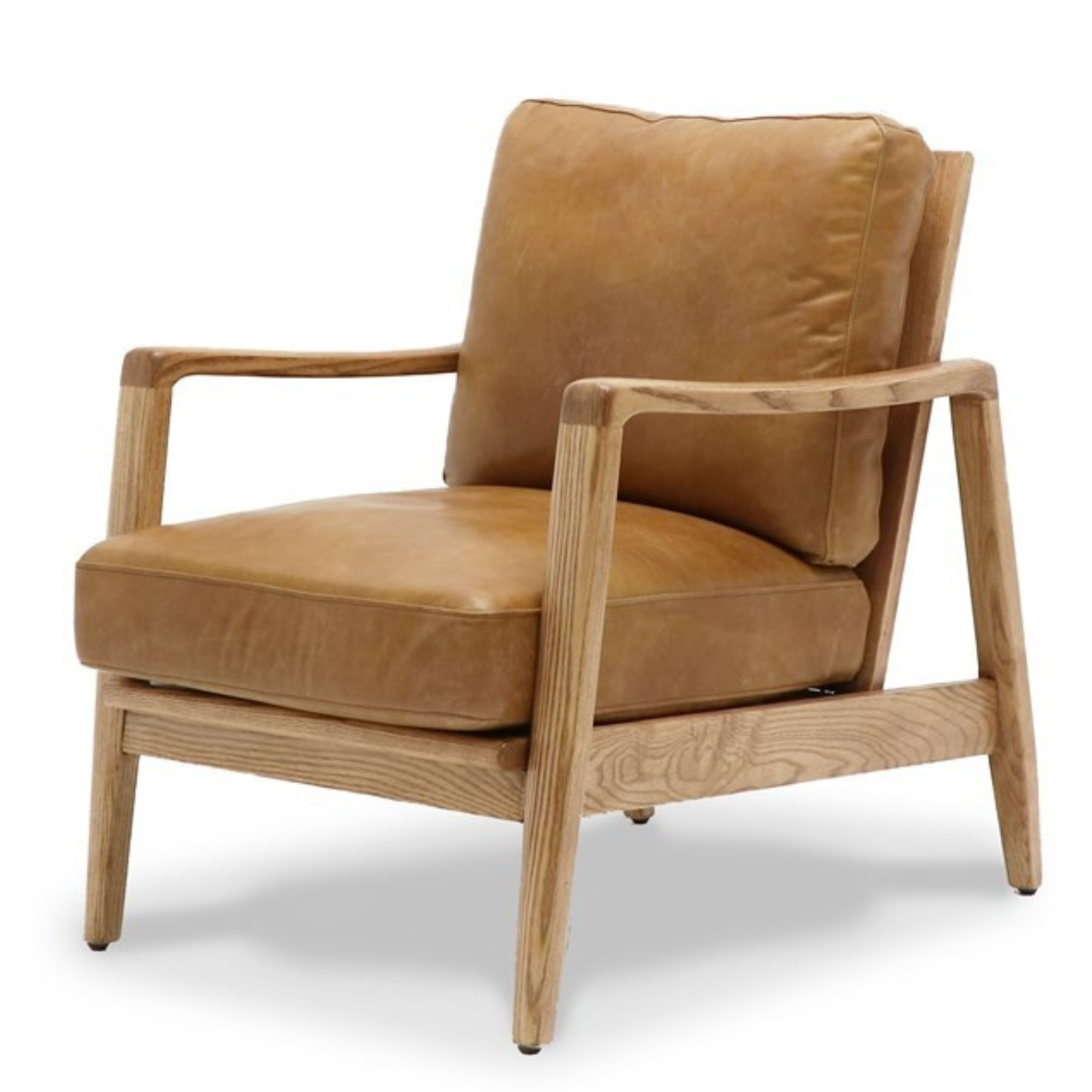 REID ASH & LEATHER ARMCHAIR | TAN